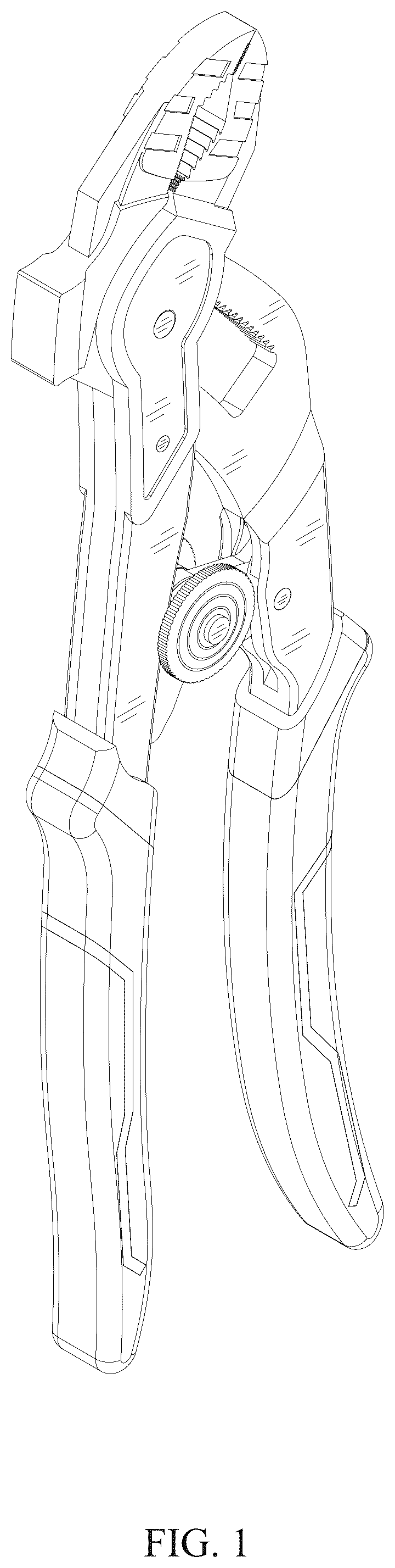 Patent USD1077607 Figure 1 – Water pump pliers