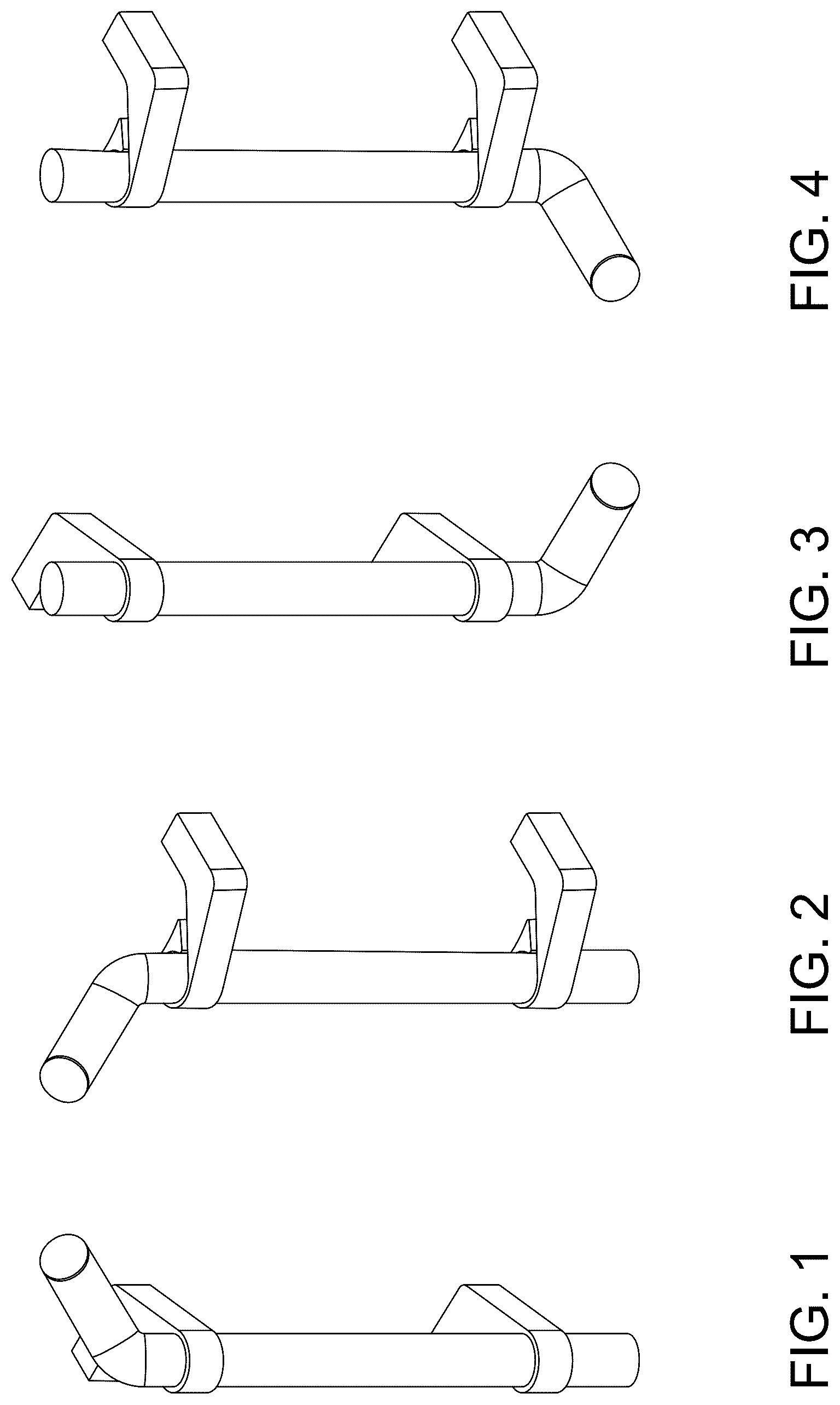 Patent USD1077615 — Adjustable and configurable bent door pull assembly — Figure 1