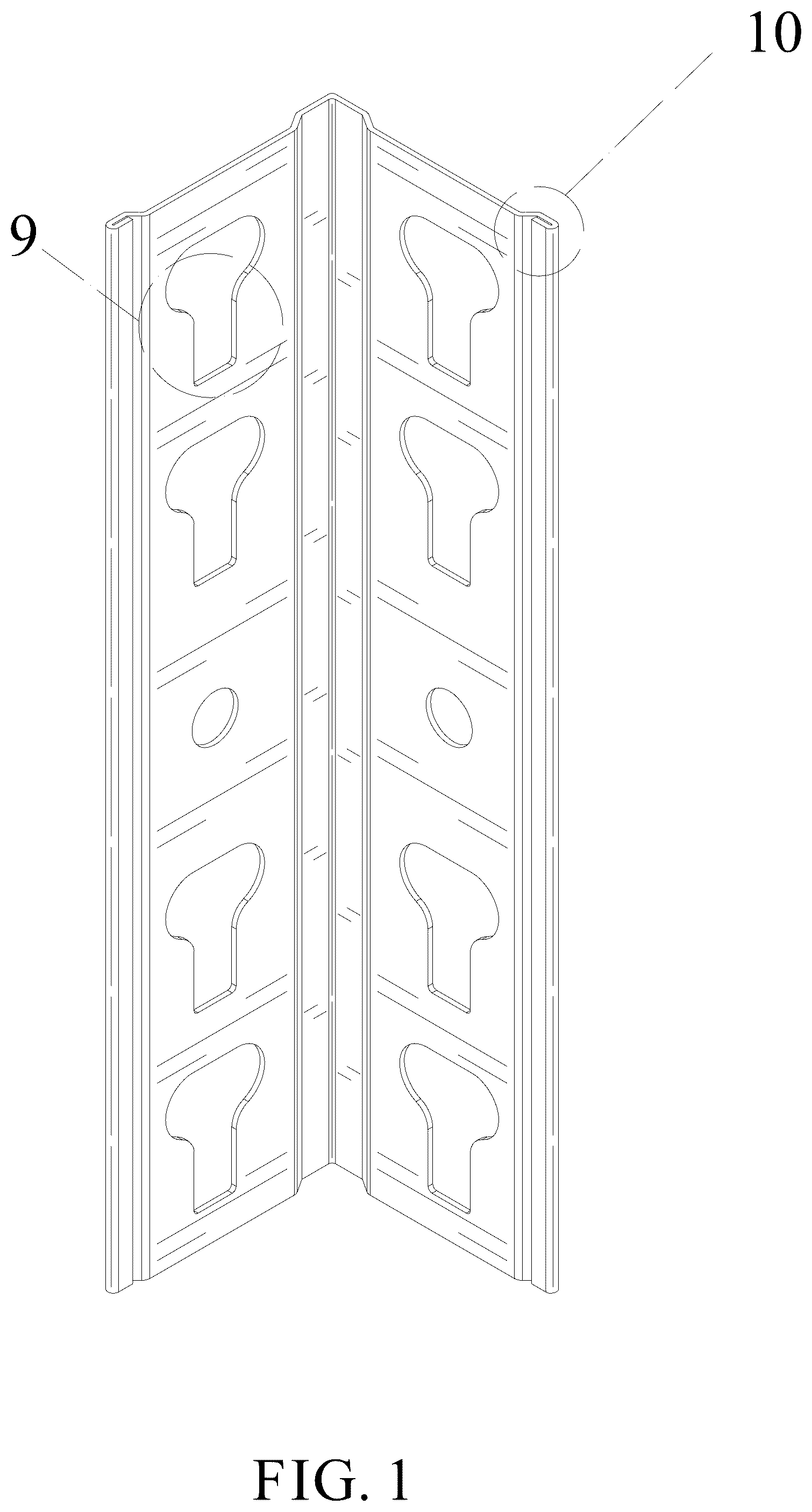 Patent USD1077619 Figure 1 – Cabinet column