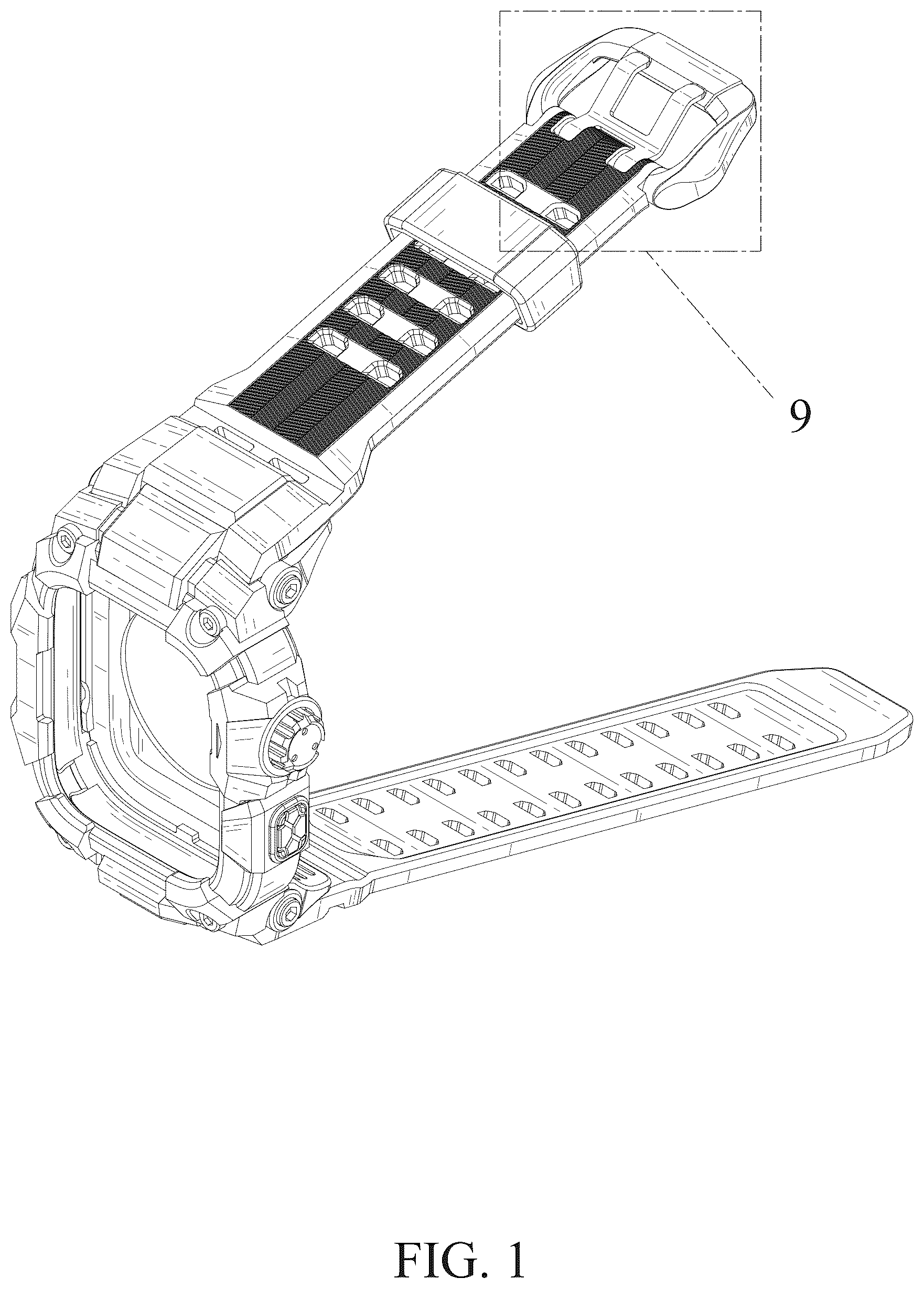 Patent USD1077669 Figure 1 – Combined watch case with band