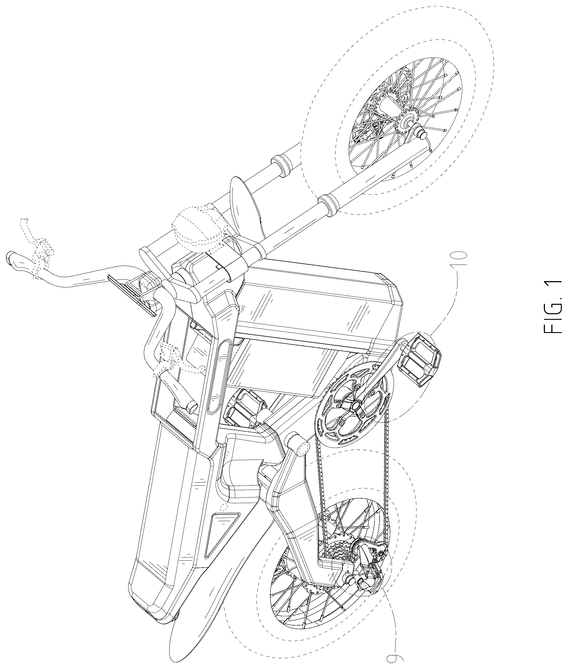 Patent USD1077683 — Electric bicycle — Figure 1