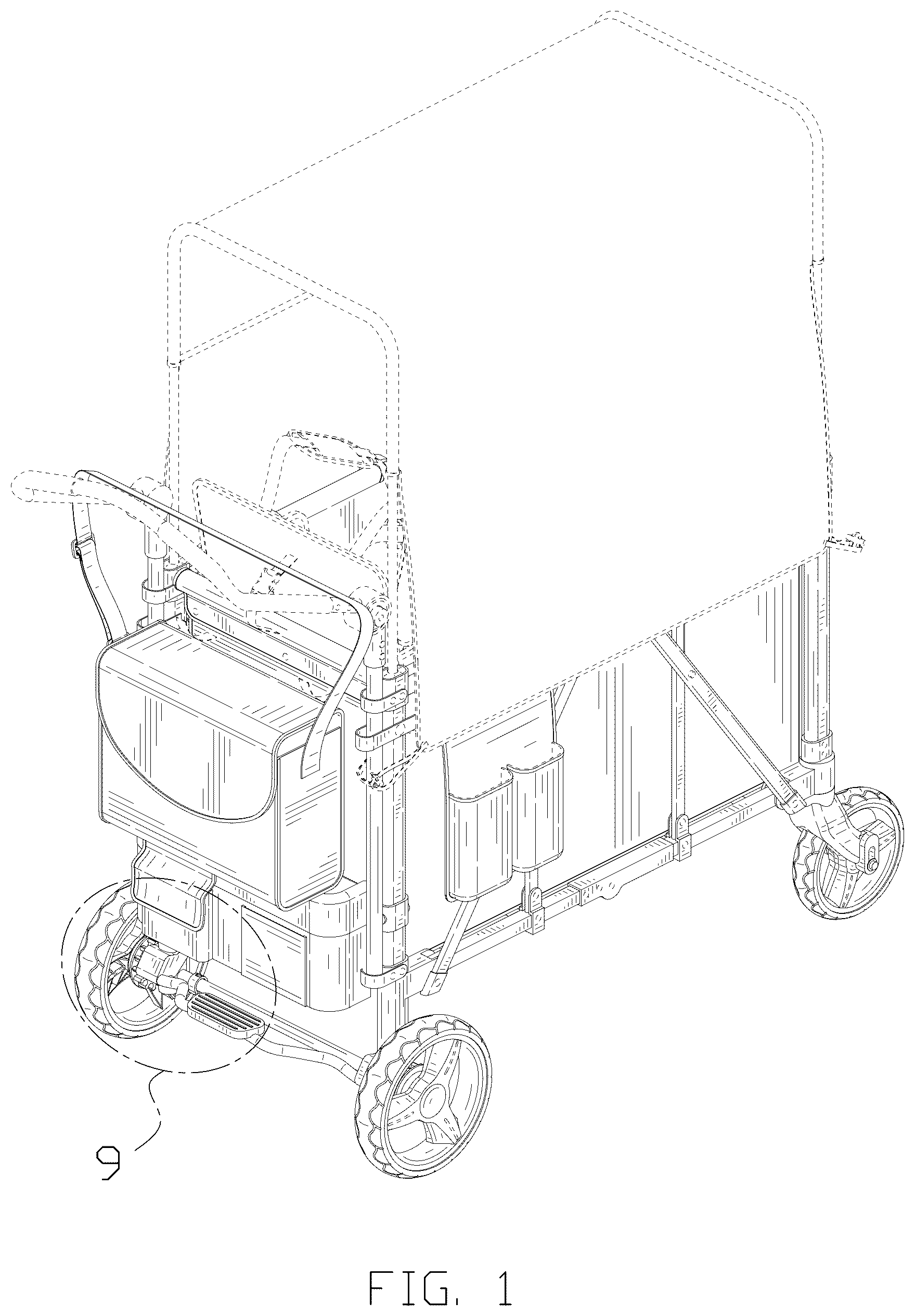 Patent USD1077689 Figure 1 – Stroller
