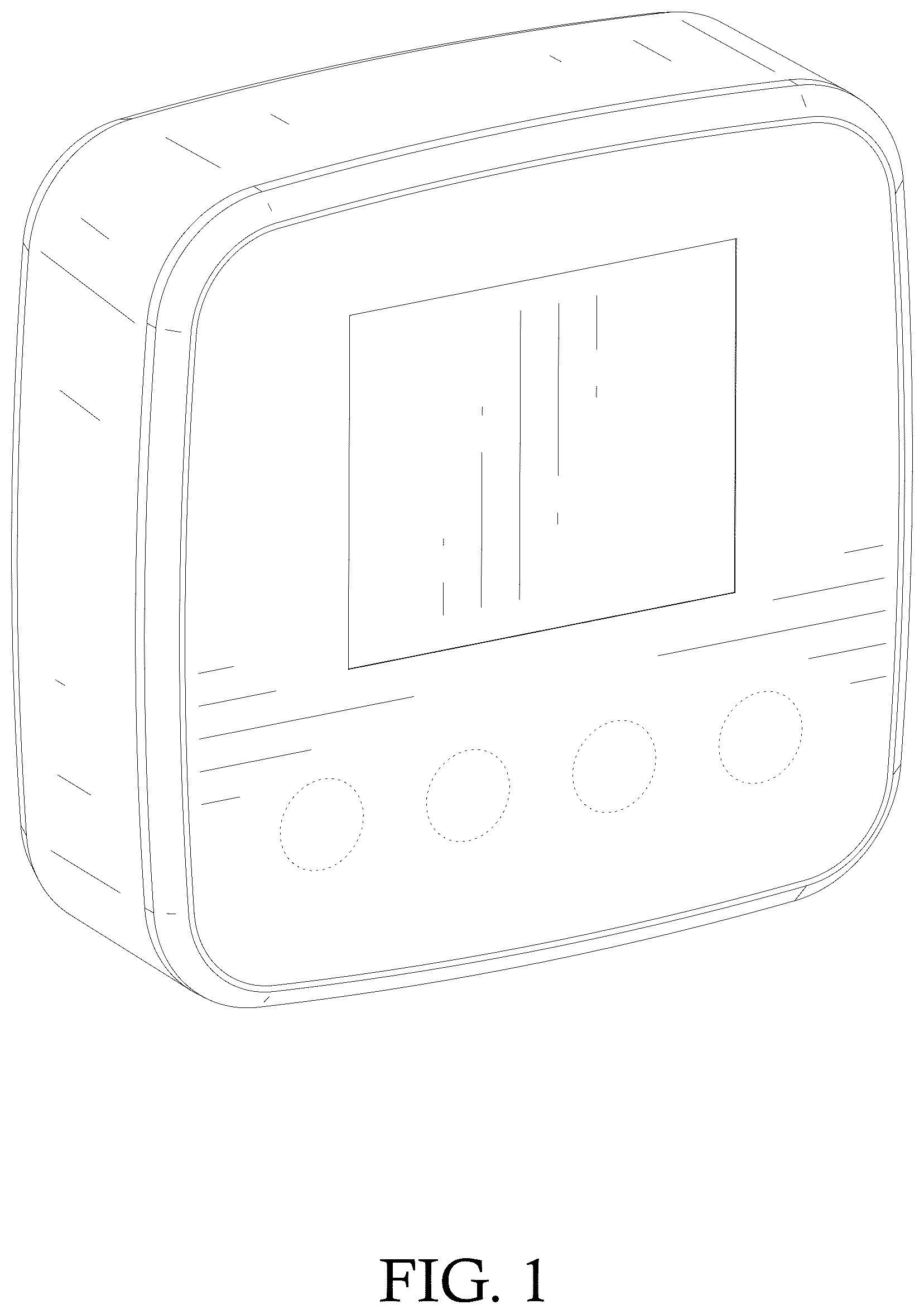 Patent USD1077759 Figure 1 – Remote control for heating pad
