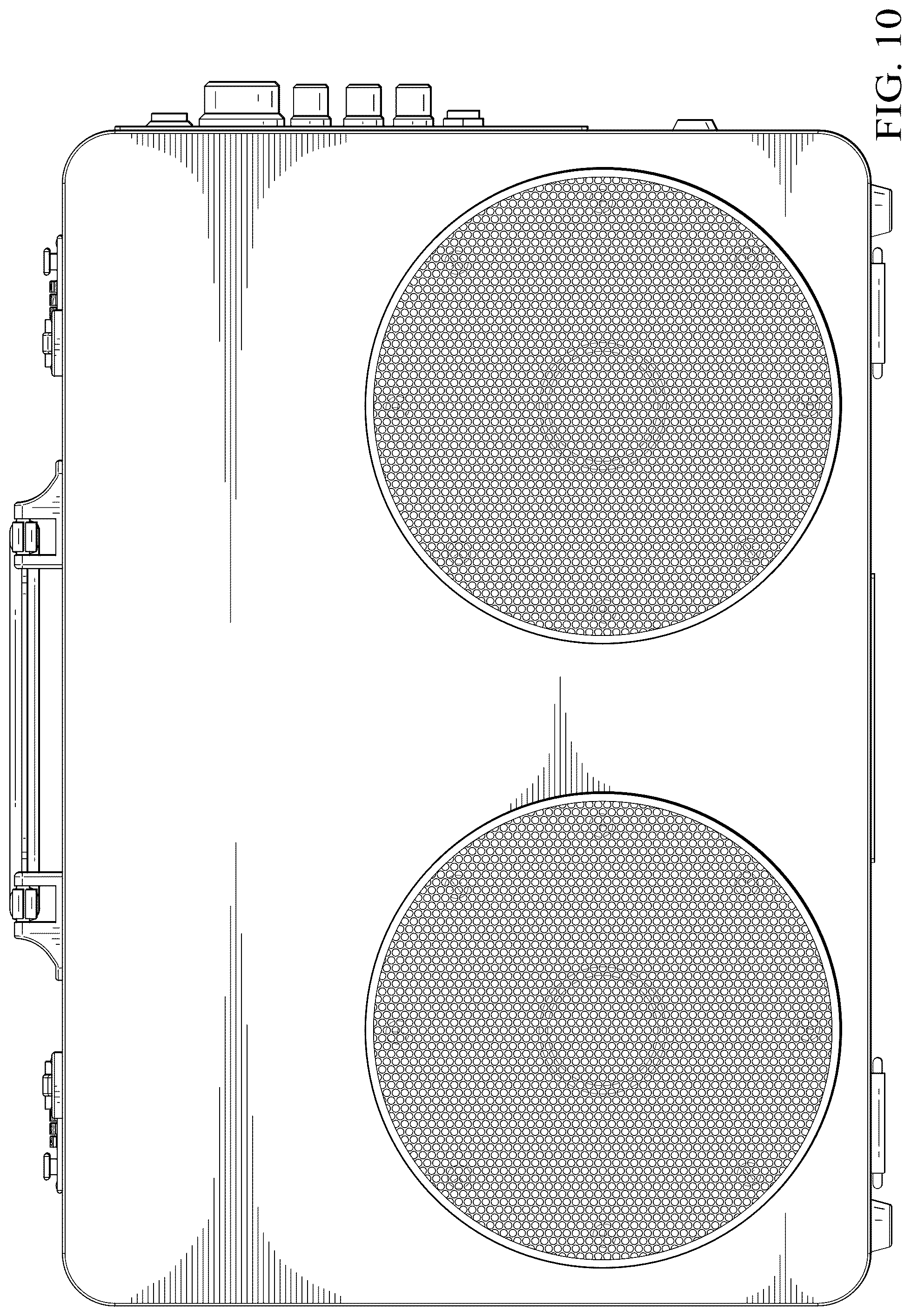 Patent USD1077774 Figure 8 – Briefcase stereo