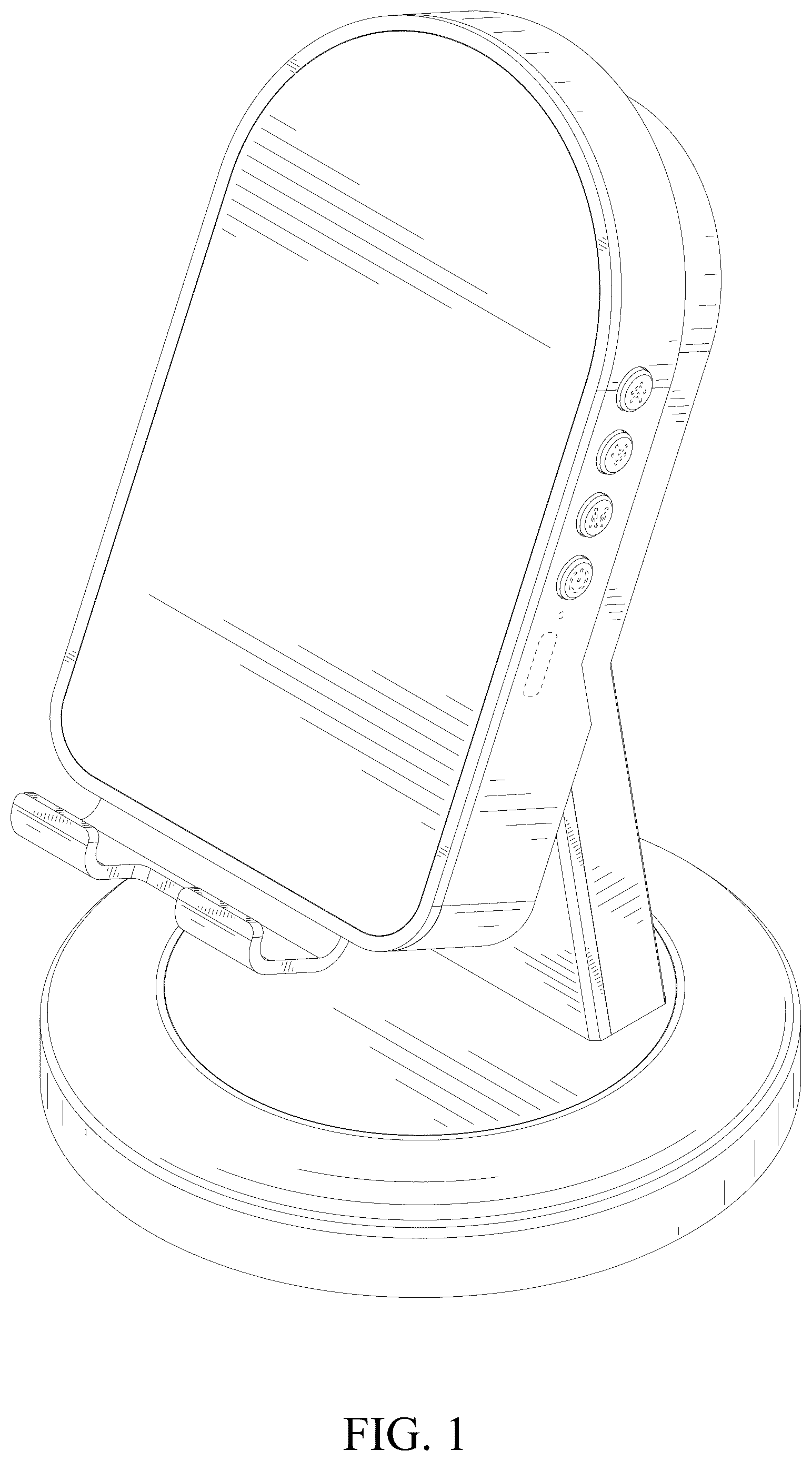 Patent USD1077775 — Mobile phone stand with speaker — Figure 1