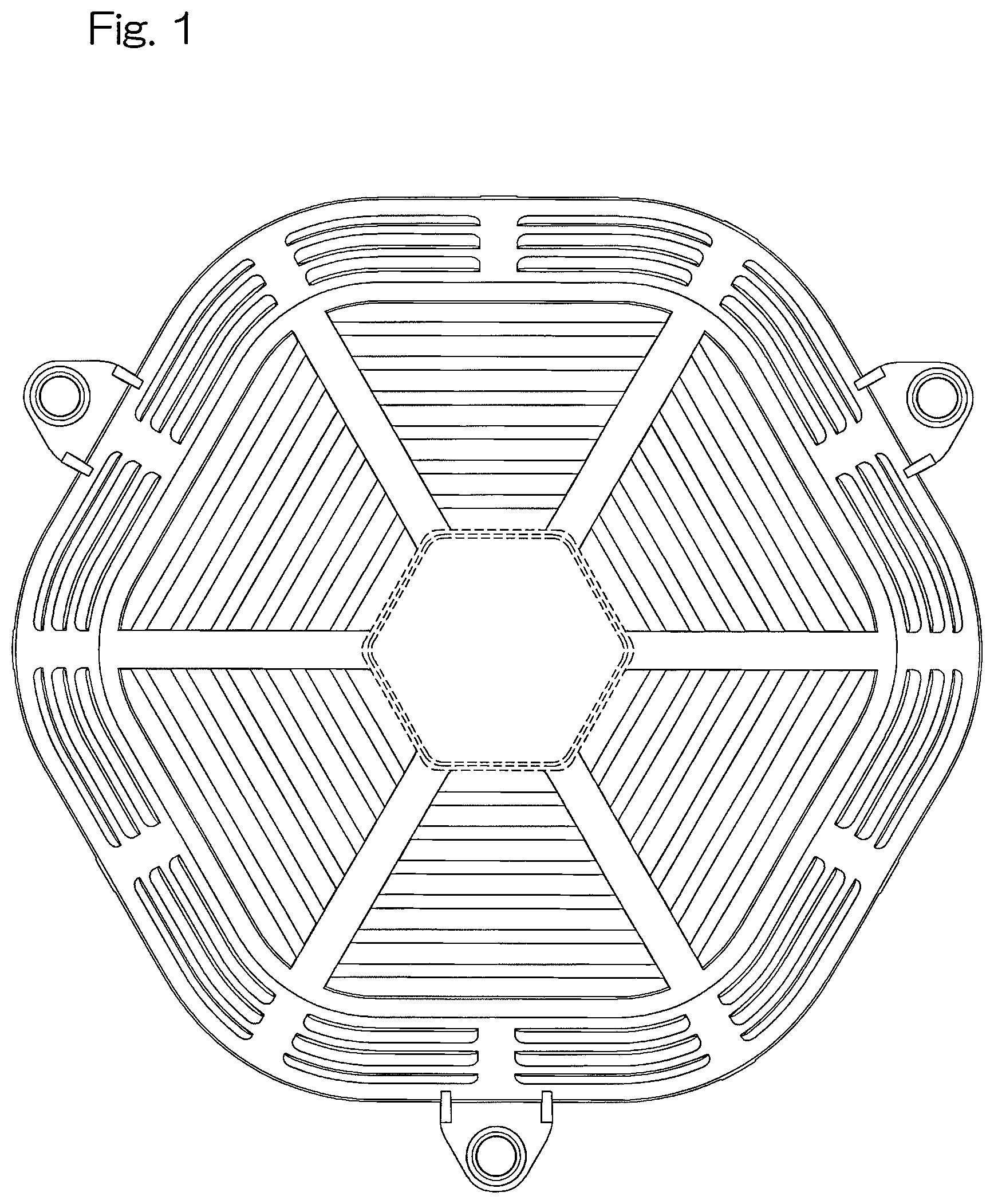 Patent USD1077858 — Screen cover for a general purpose engine — Figure 1