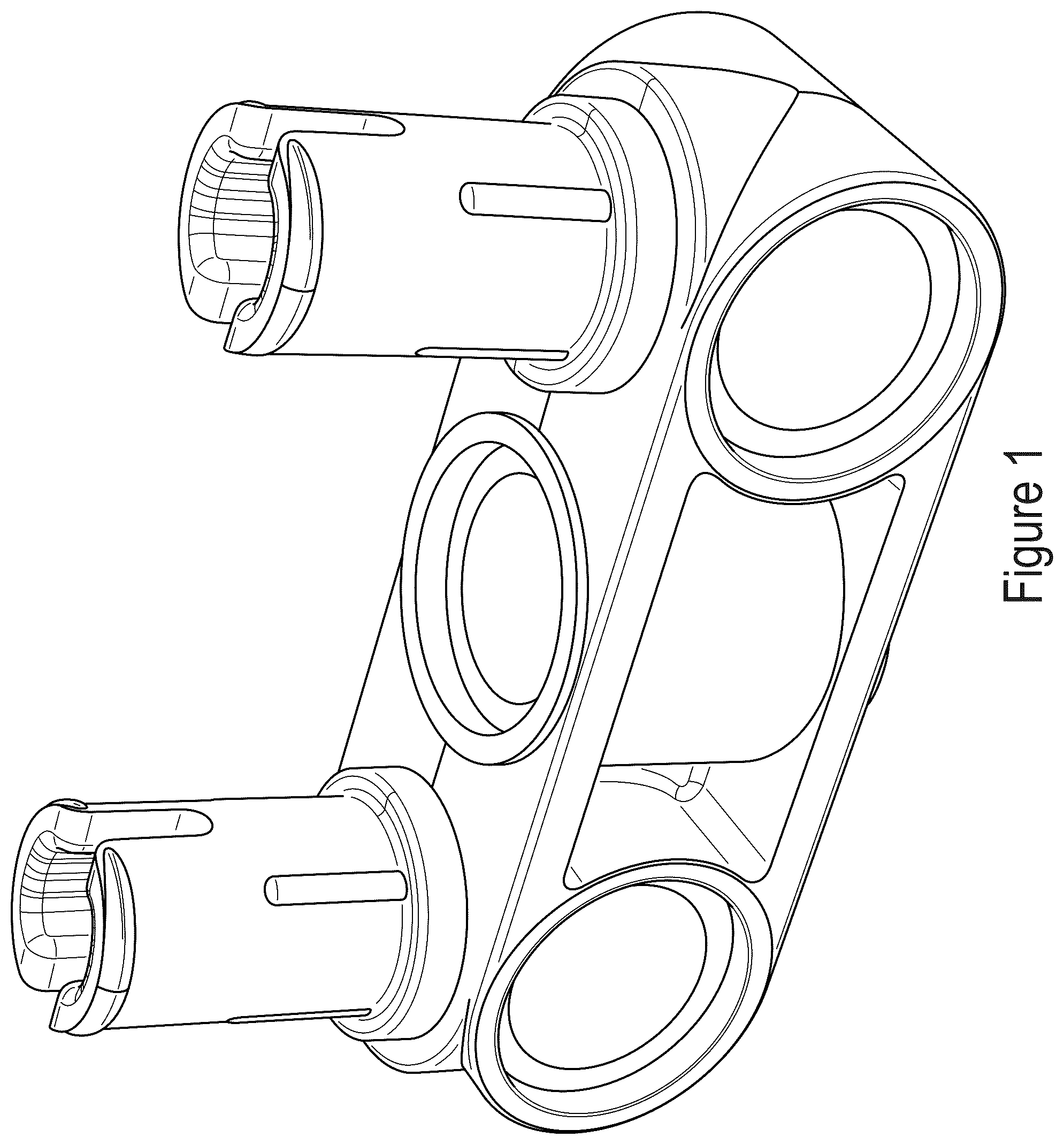 Patent USD1077931 Figure 1 – Beam module toy brick with upstanding connectors