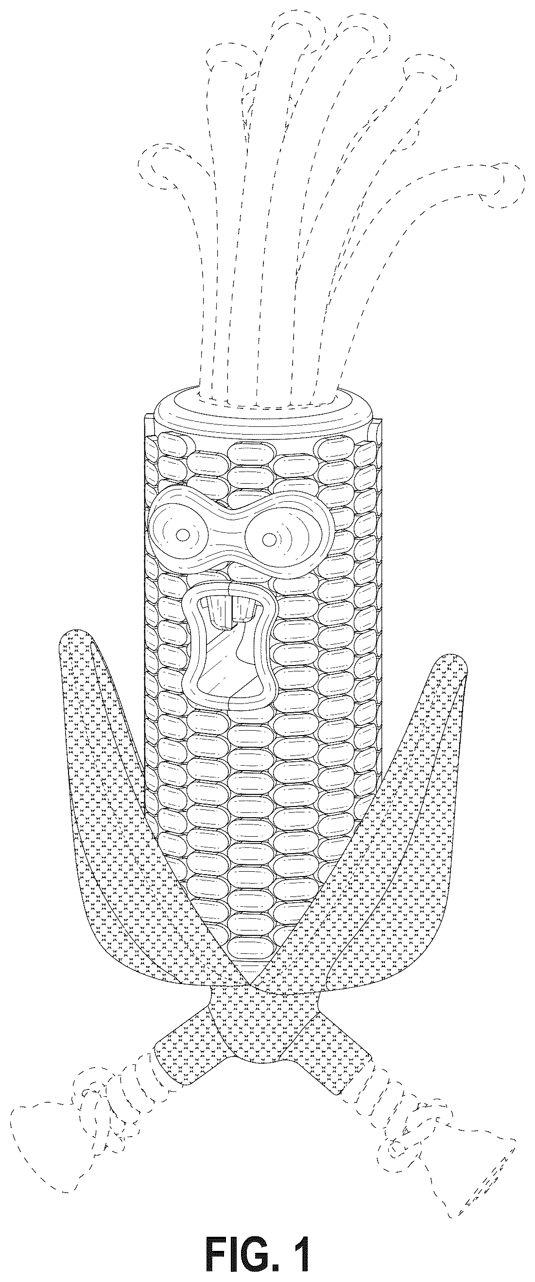 Patent USD1077941 Figure 1 – Corn shaped toy
