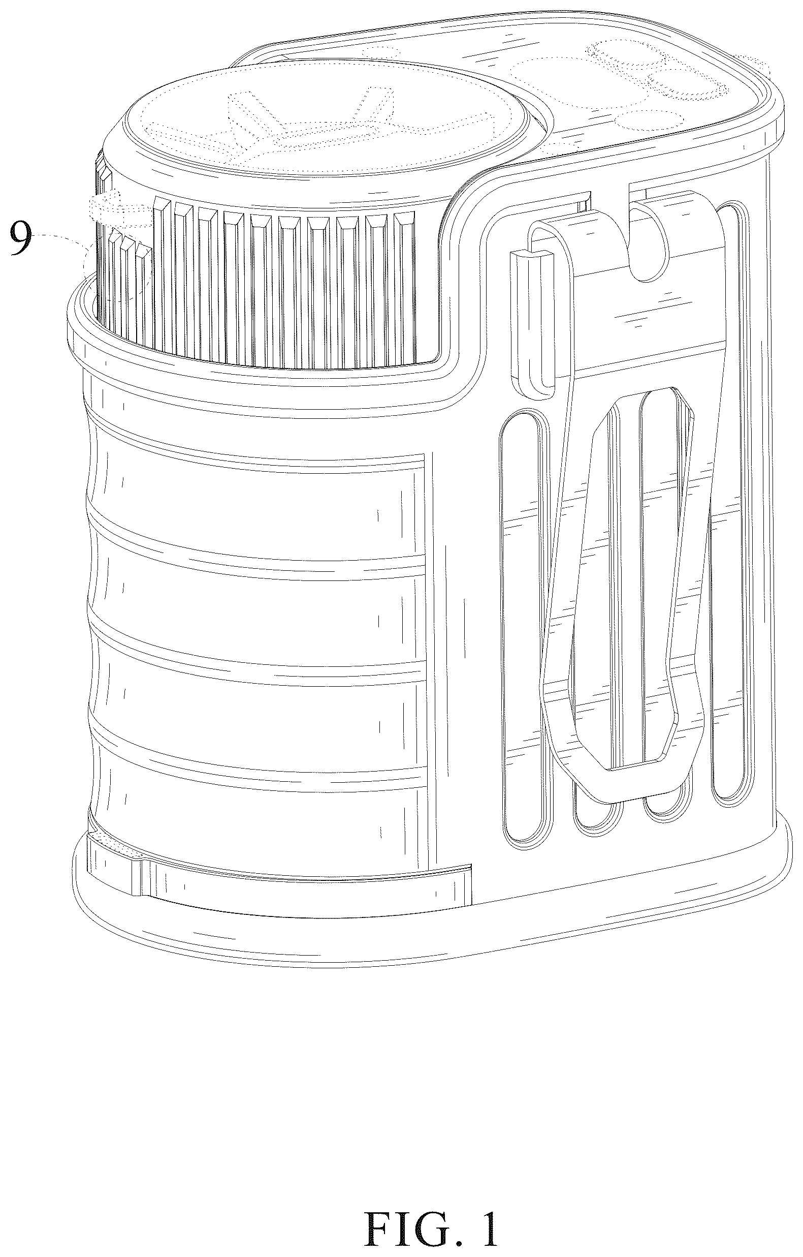Patent USD1078015 Figure 1 – Waist hanging fan