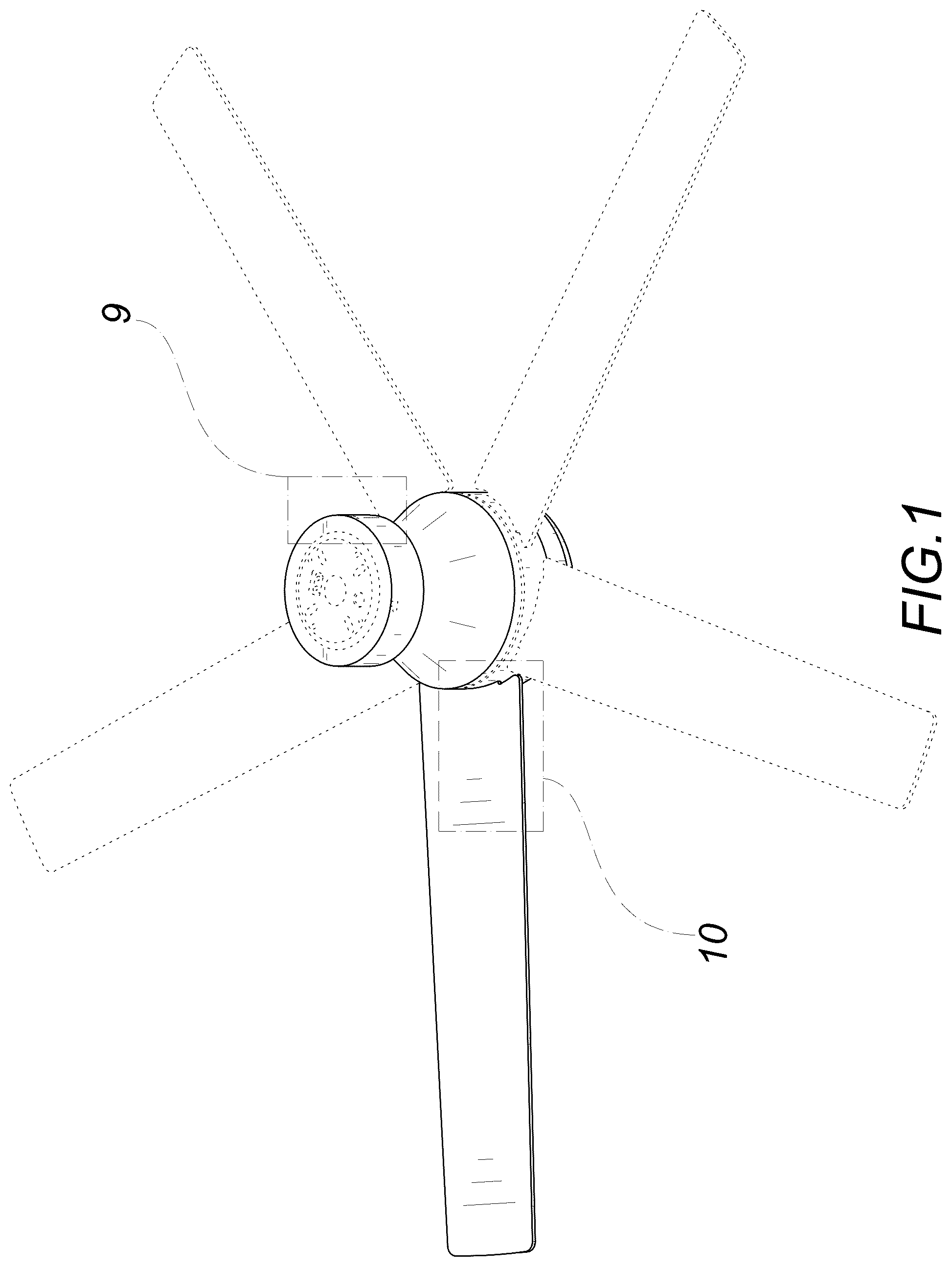 Patent USD1078017 Figure 1 – Ceiling fan