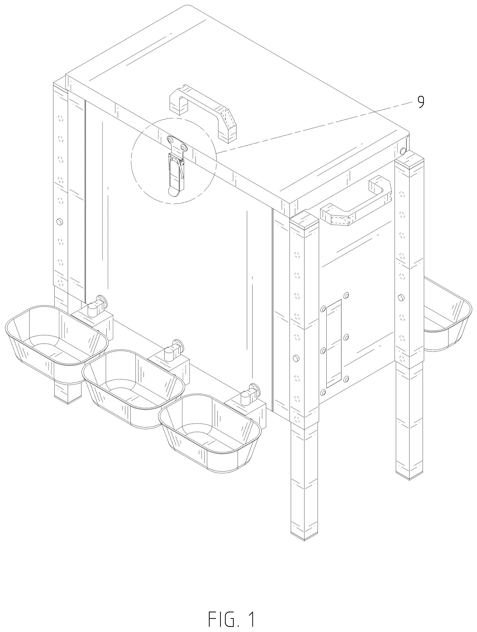Patent USD1078172 — Animal feeding and drinking trough — Figure 1