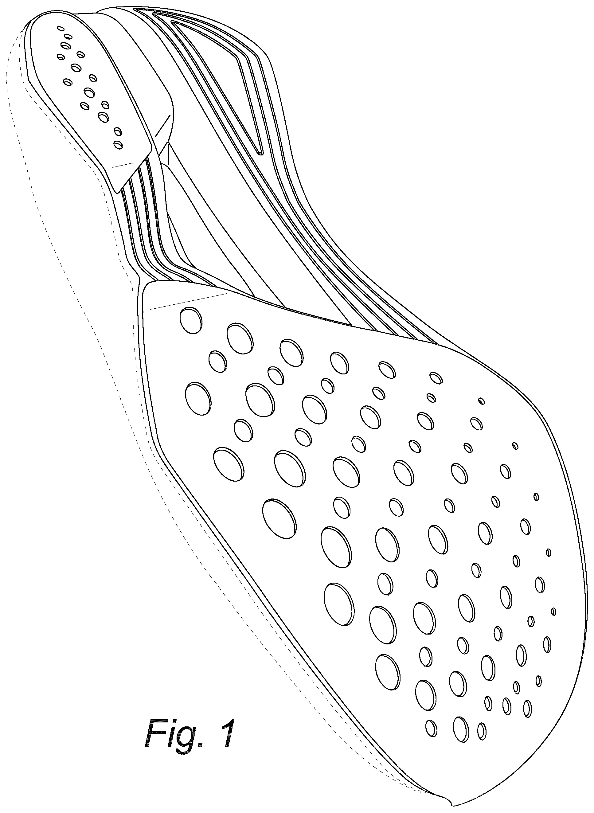 Patent USD1078241 Figure 1 – Footwear sole