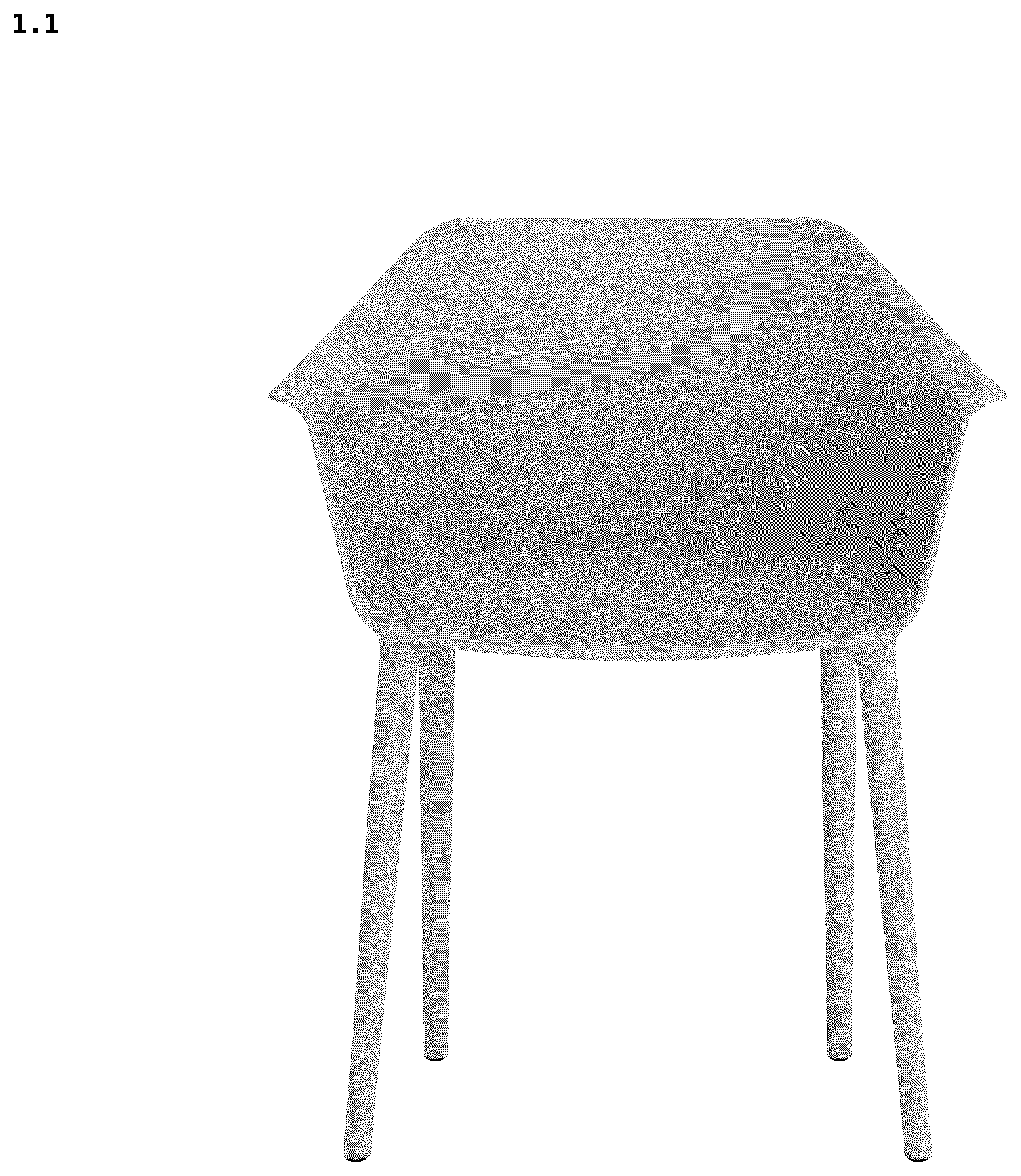 Patent USD1078319 Figure 1 – Chair with armrests