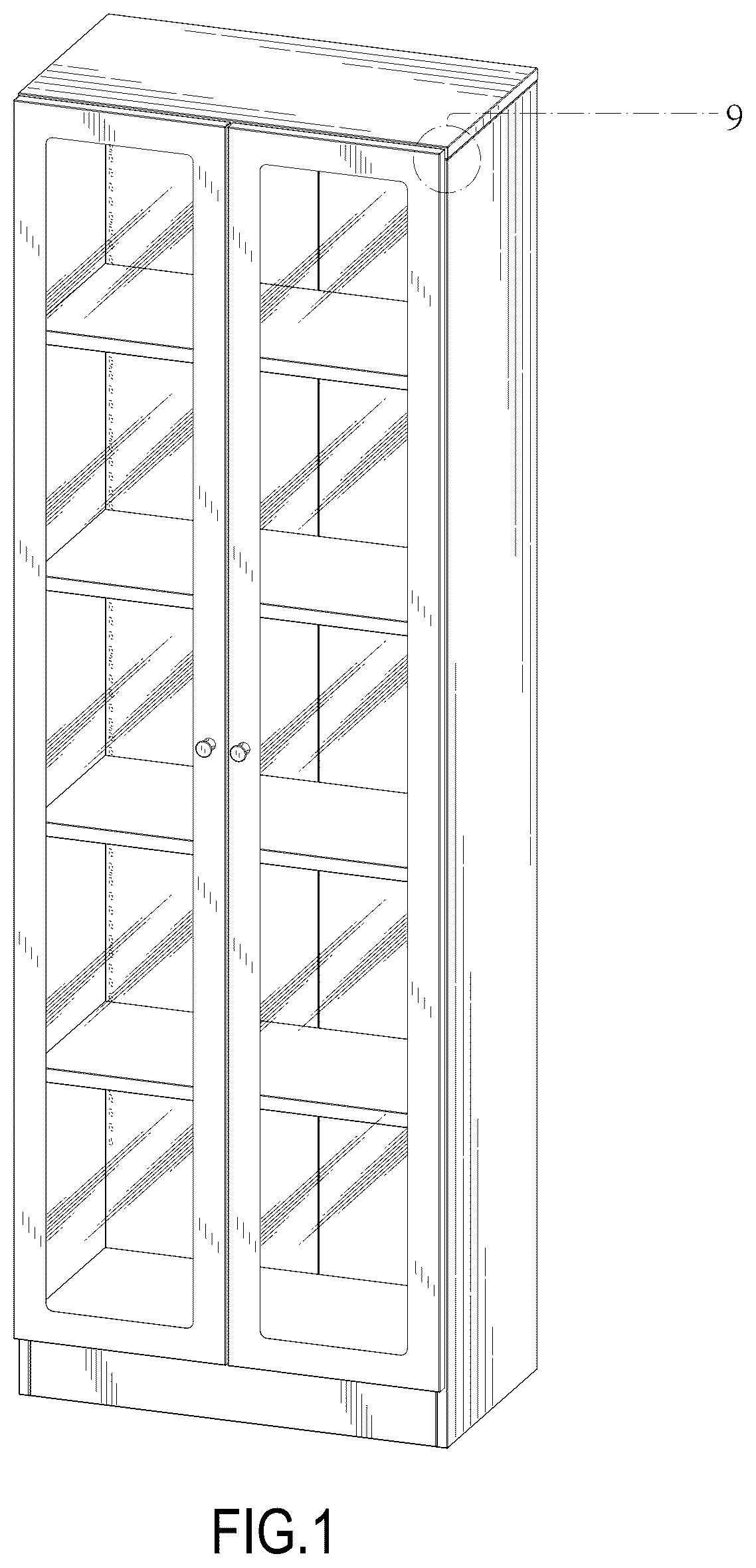 Patent USD1078341 Figure 1 – Book cabinet