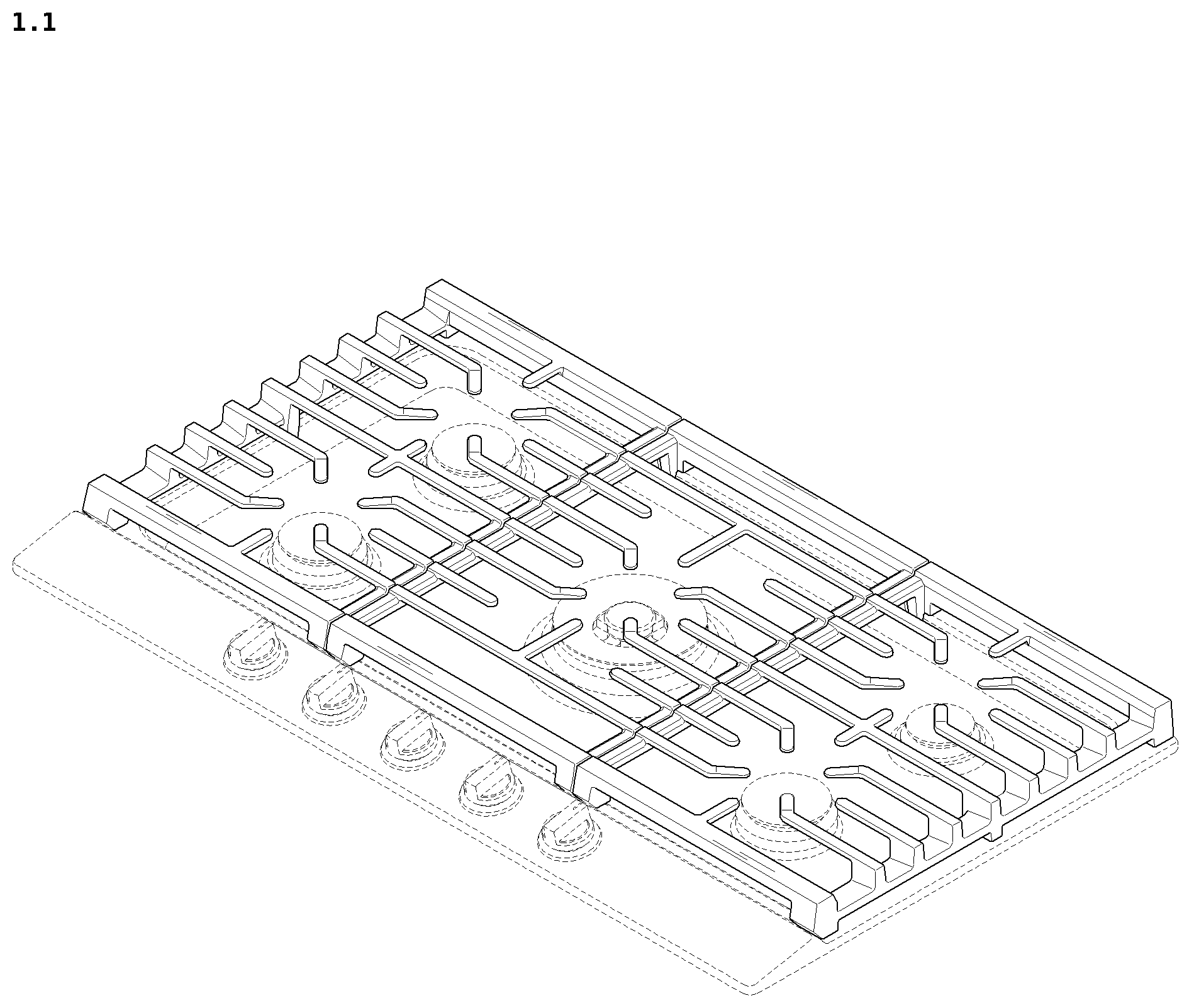 Patent USD1078379 Figure 1 – Gas cooktop
