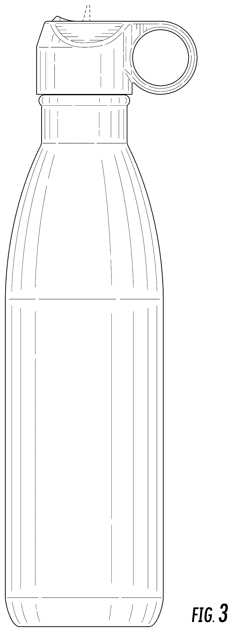 Patent USD1078382 Figure 3 – Bottle with straw lid