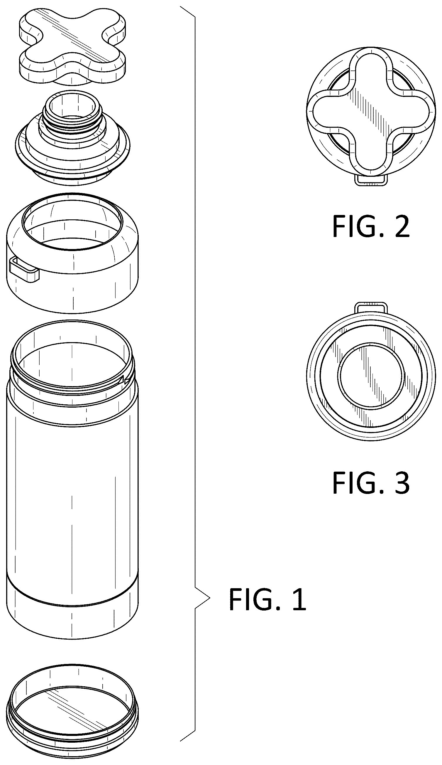 Patent USD1078388 Figure 1 – Modular bottle