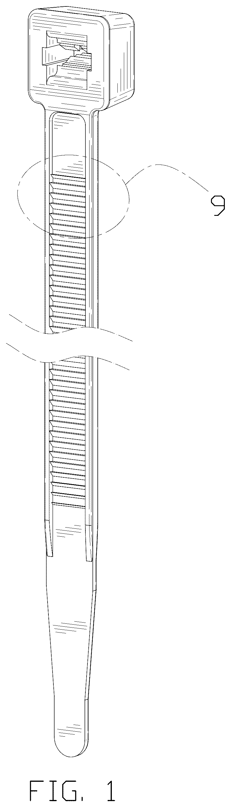 Patent USD1078450 — Cable tie — Figure 1