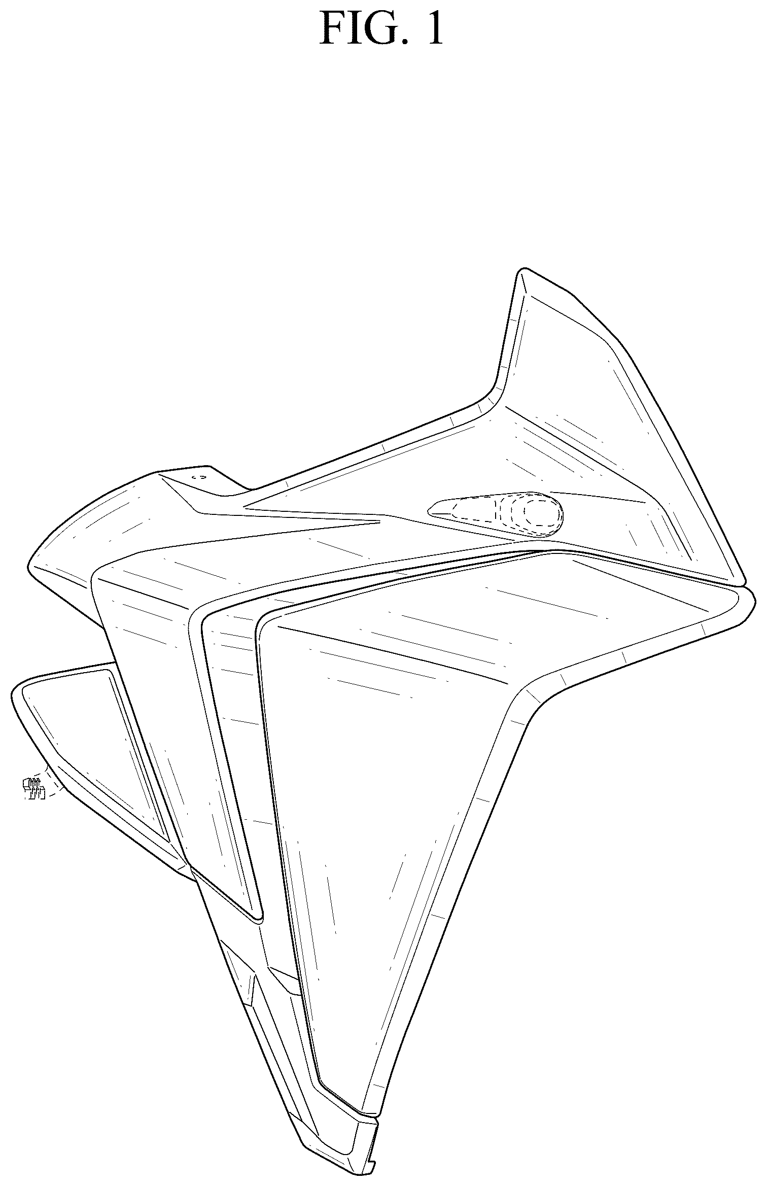 Patent USD1078554 — Front side cowl for motorcycle — Figure 1