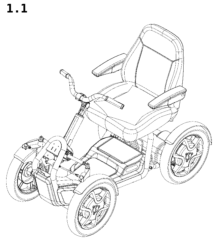 Patent USD1078555 — Mobility scooter — Figure 1