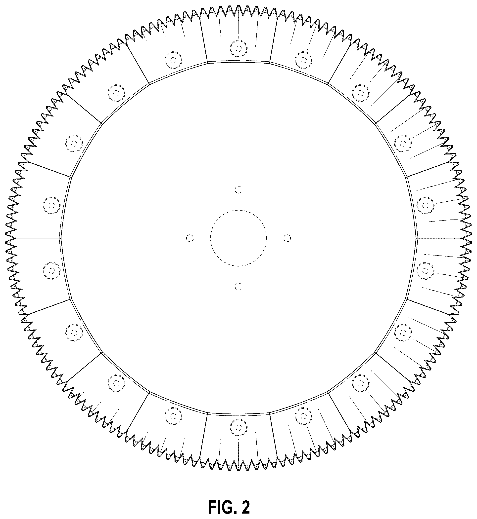 Patent USD1078594 Figure 2 – Wheel segment of a segmented wheel