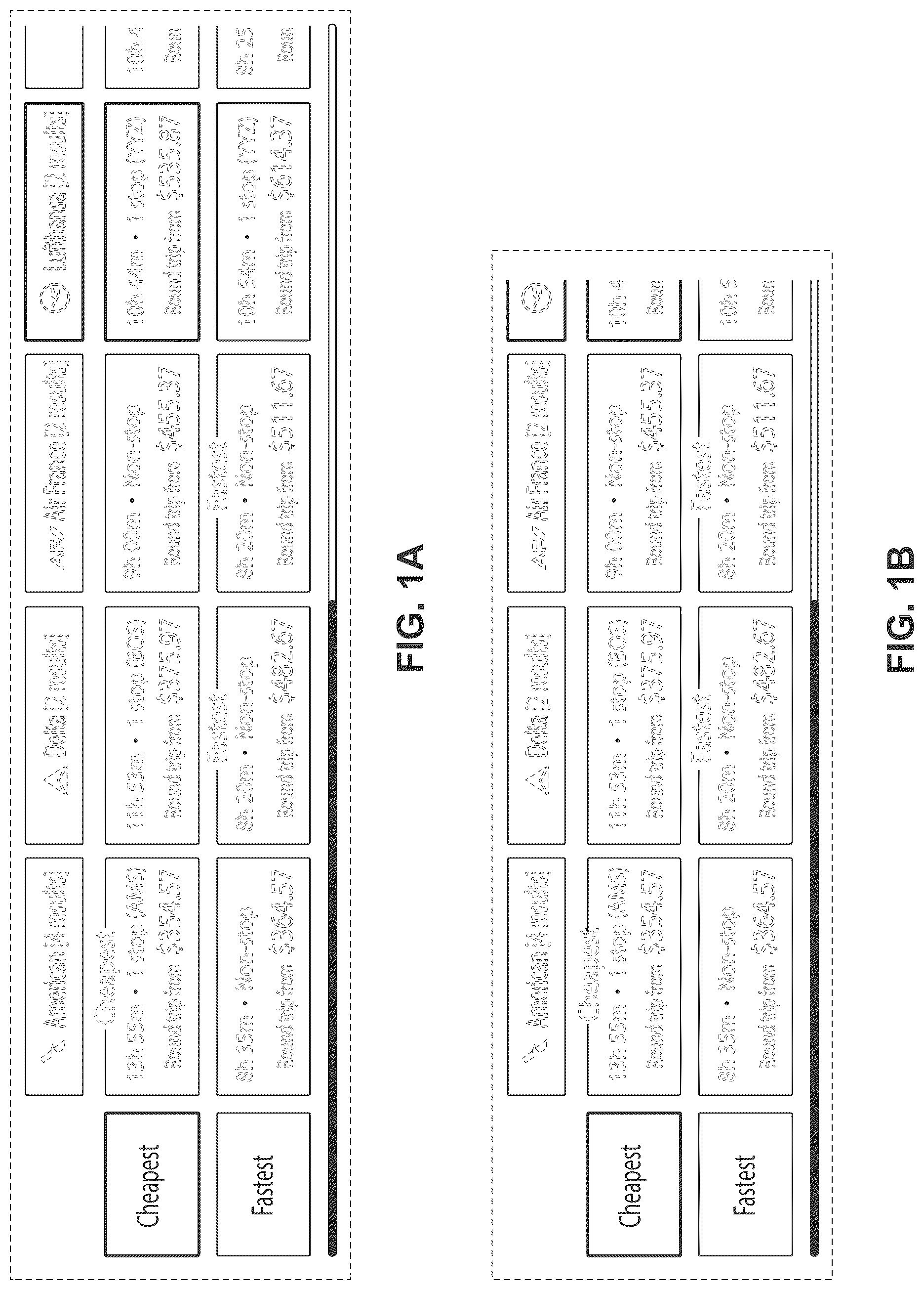 Patent USD1078764 — Display screen with graphical user interface showing a price grid for travel options — Figure 1