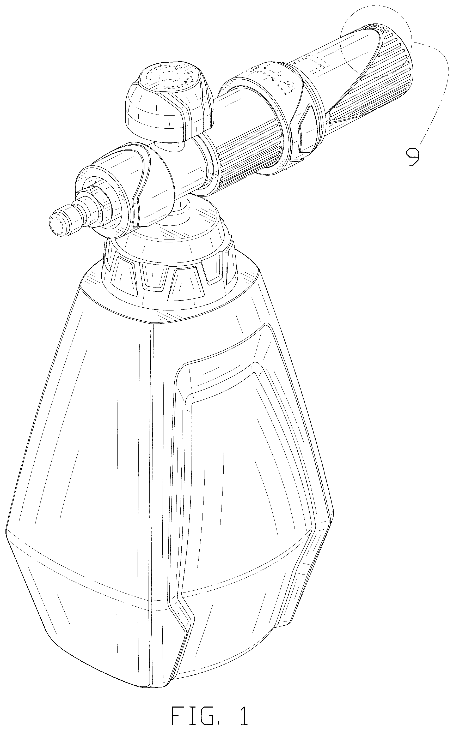 Patent USD1078931 — Foam cannon for pressure washer — Figure 1