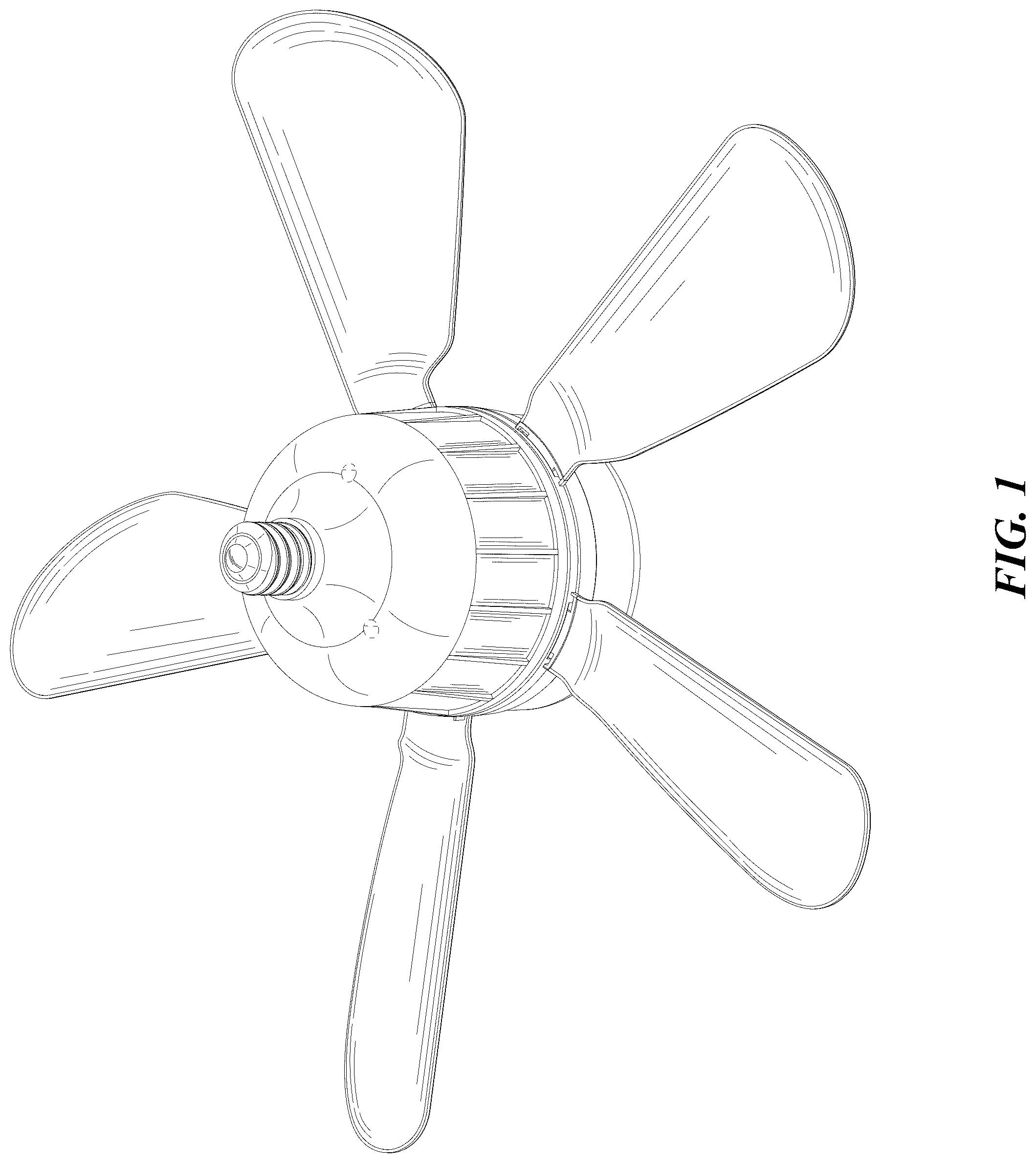 Patent USD1079083 — Ceiling fan with lamp — Figure 1