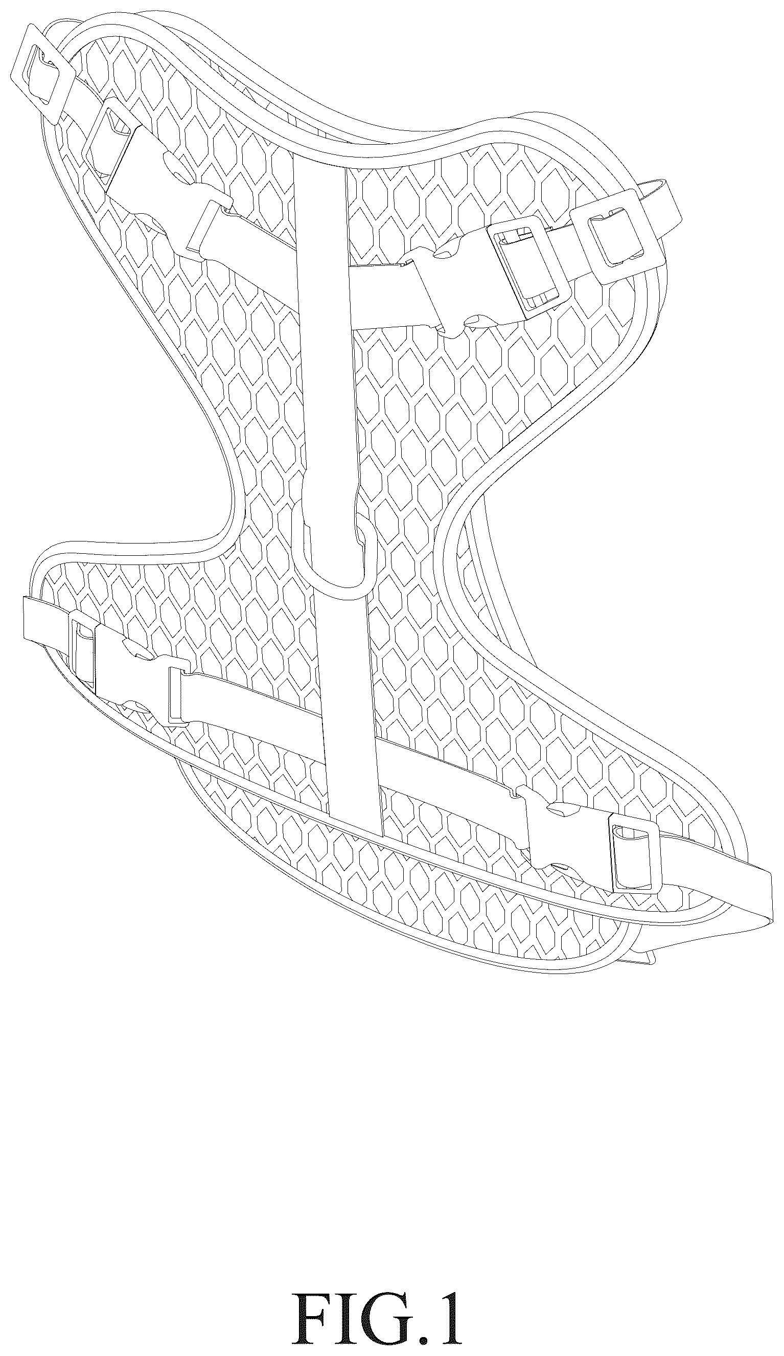 Patent USD1079144 Figure 1 – Combination dog harness and leash