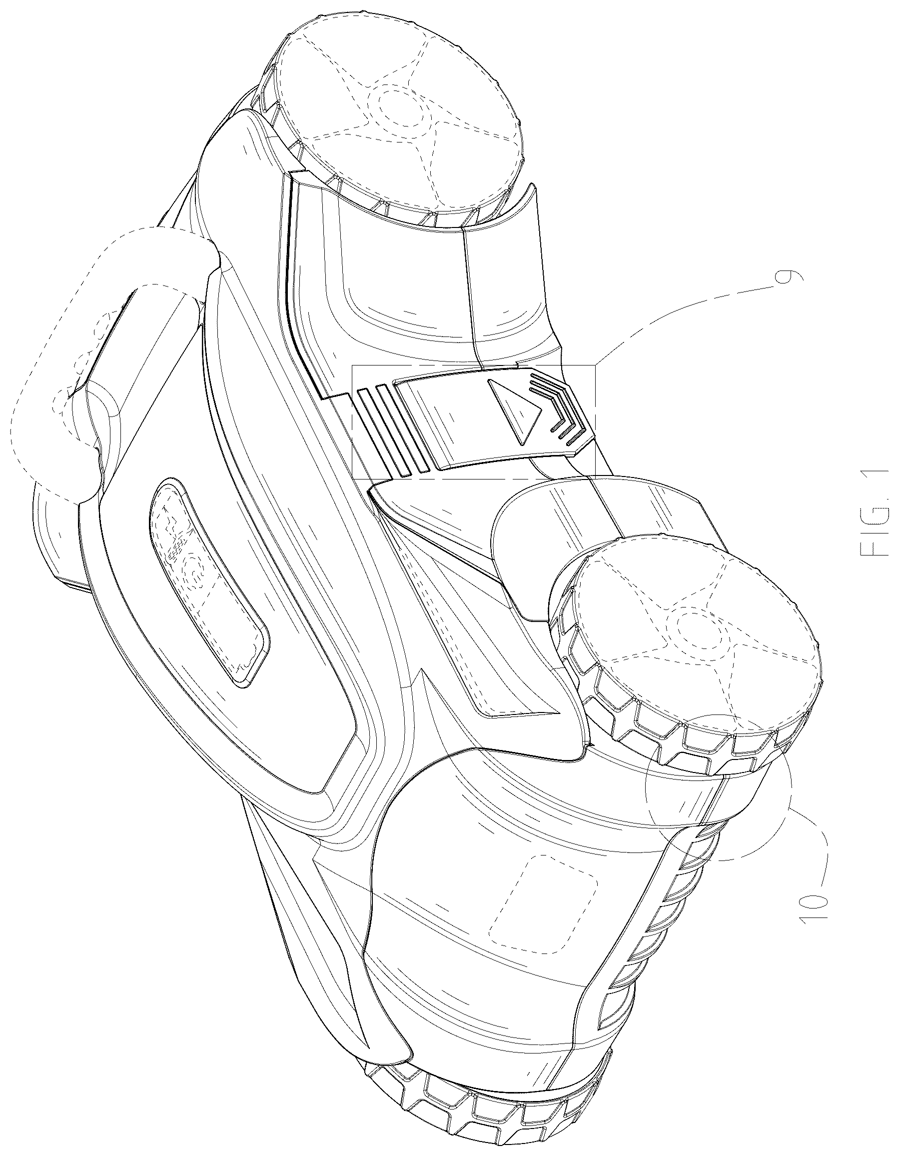 Patent USD1079163 Figure 1 – Pool cleaner