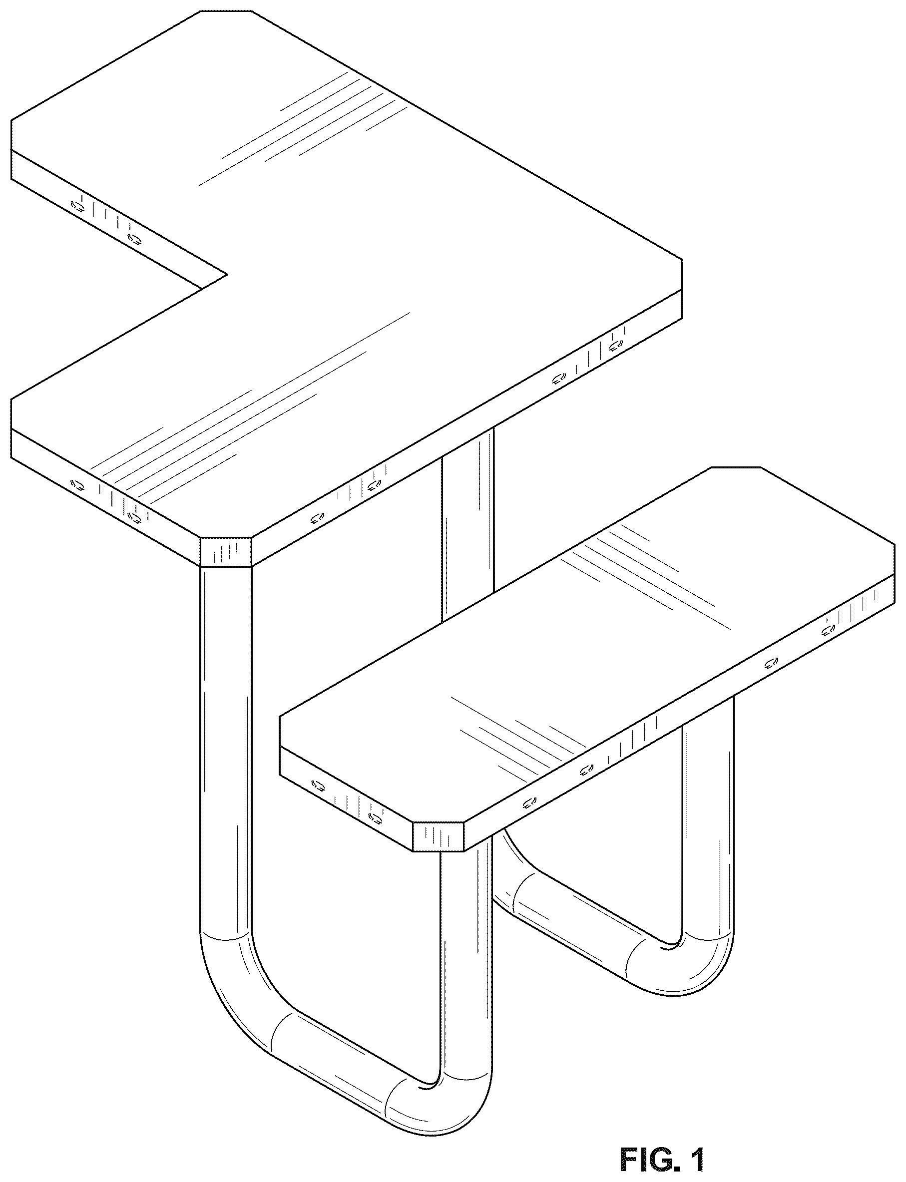 Patent USD1100525 — Table with attached seat — Figure 1