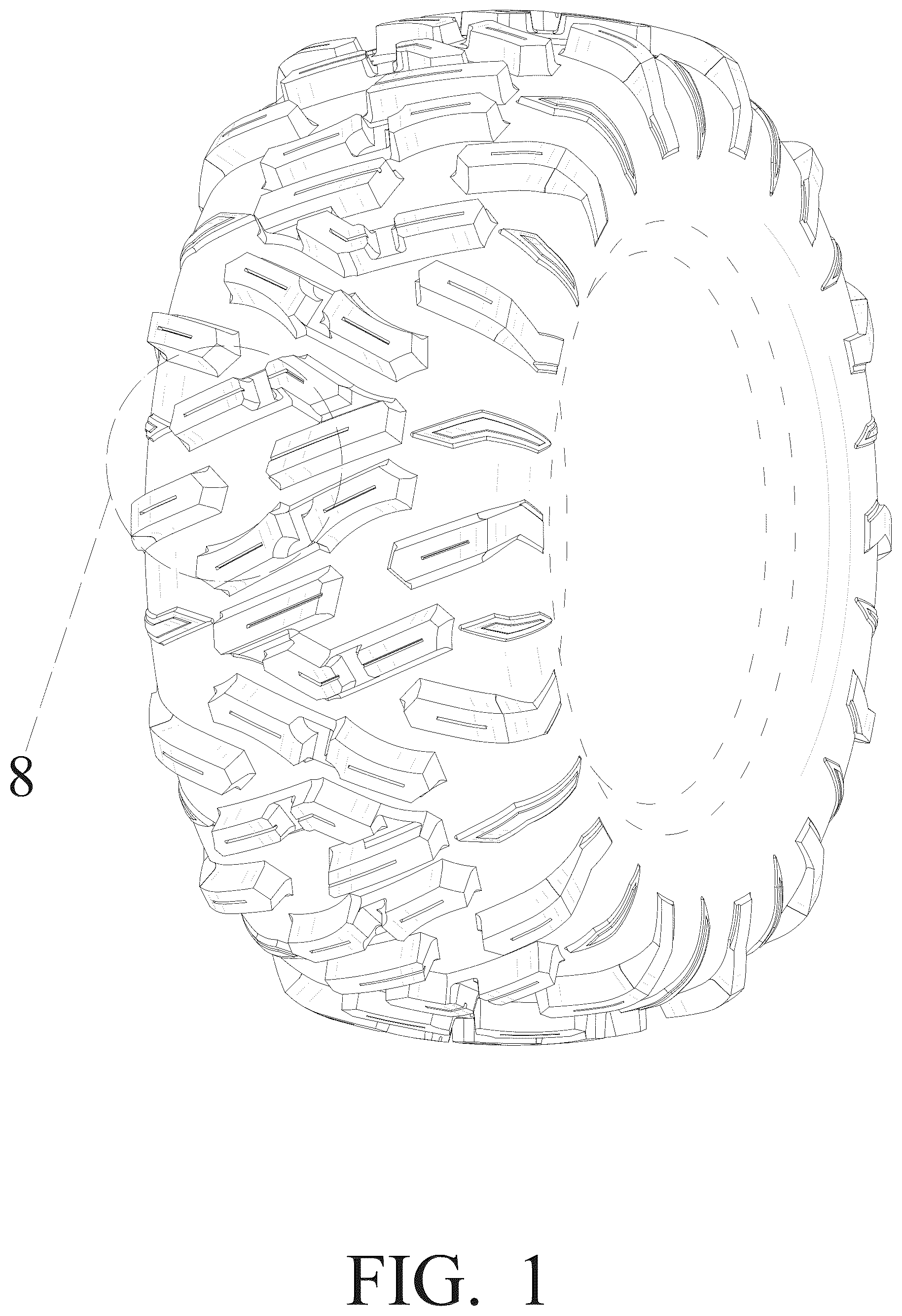 Patent USD1100808 Figure 1 – Tyre