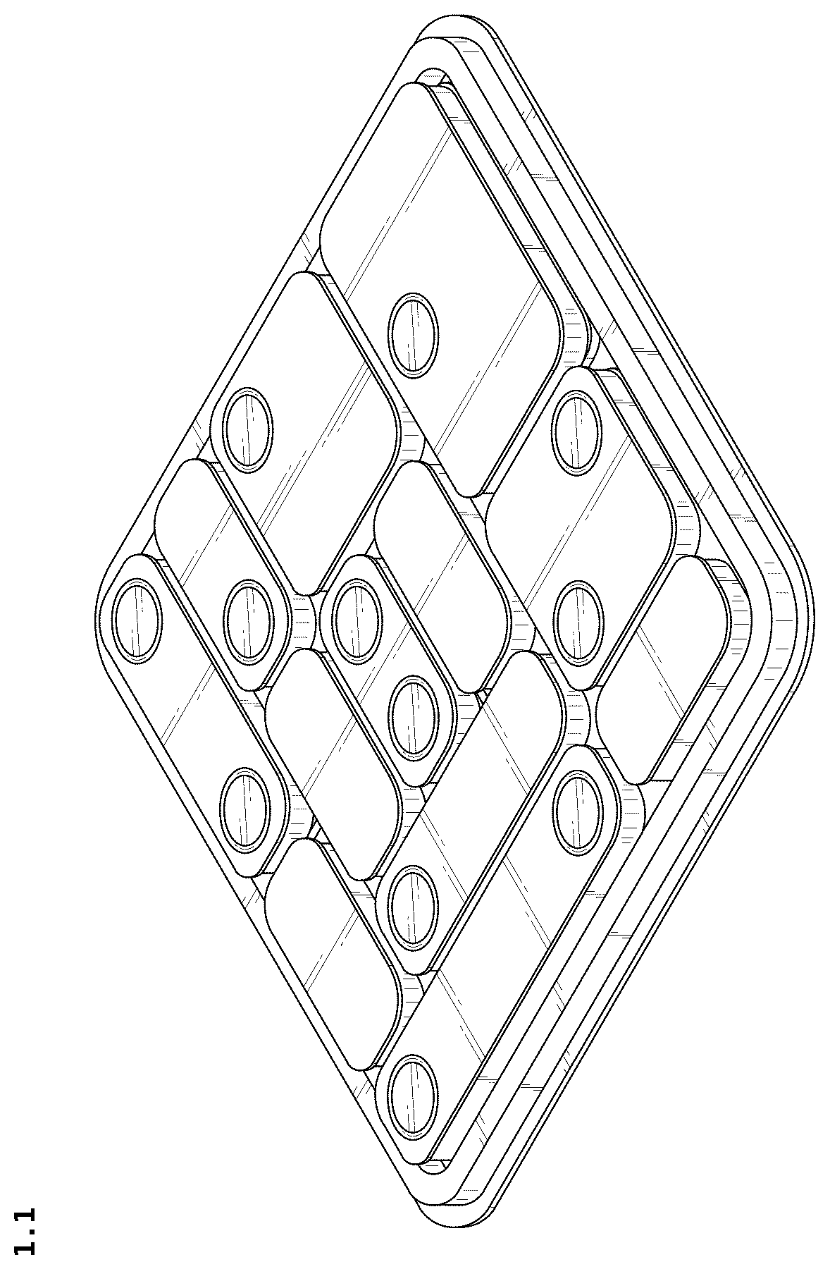 Patent USD1101049 — Combined game board with set of game pieces — Figure 1