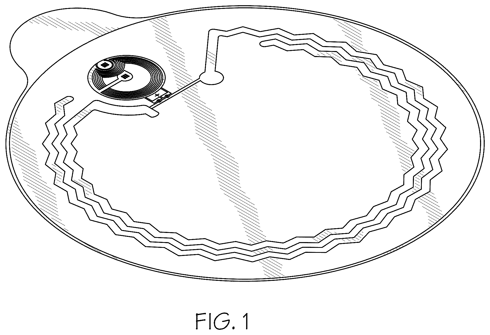 Patent USD1101142 — Ostomy flange with leakage detecting sensors — Figure 1