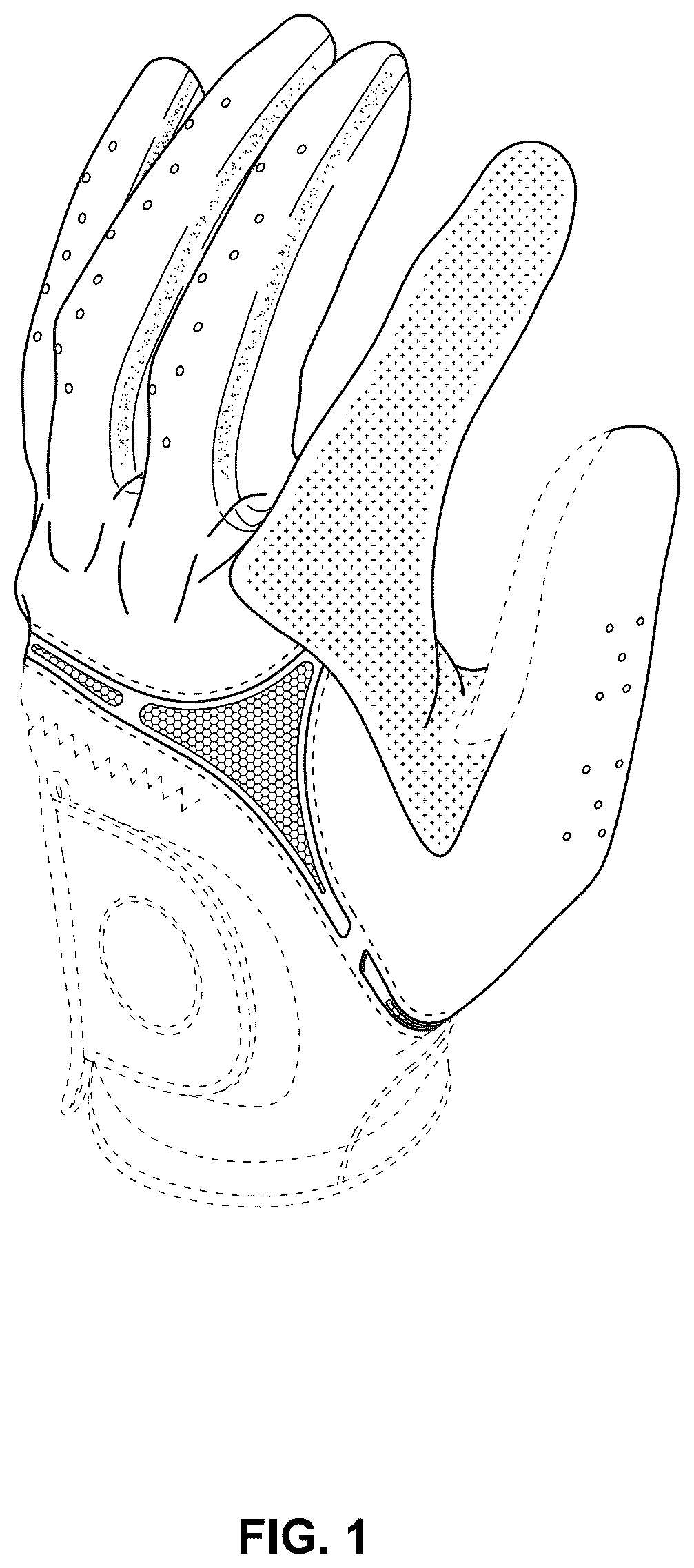 Patent USD1101288 — Golf glove — Figure 1