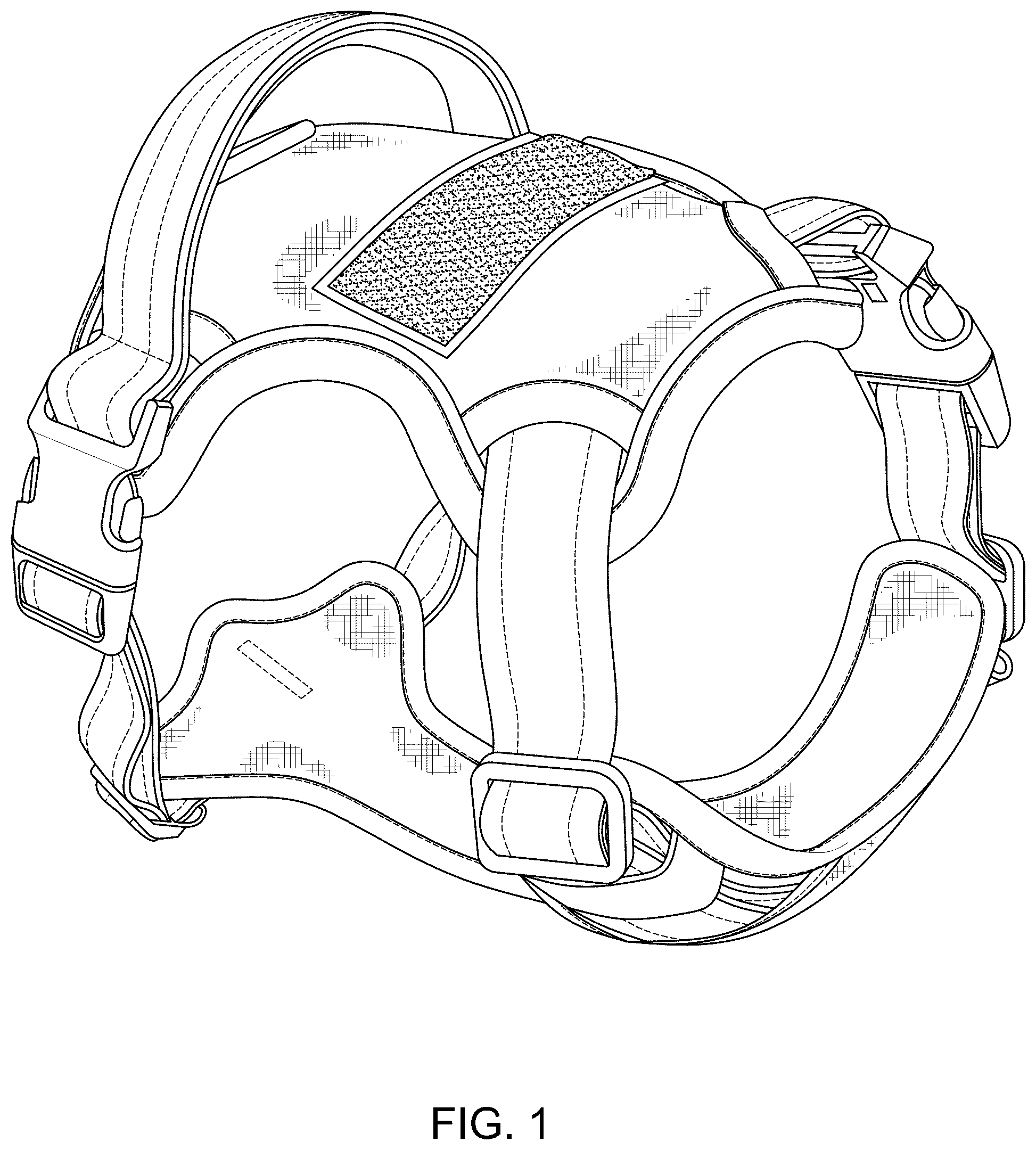 Patent USD1101308 Figure 1 – No-pull dog harness