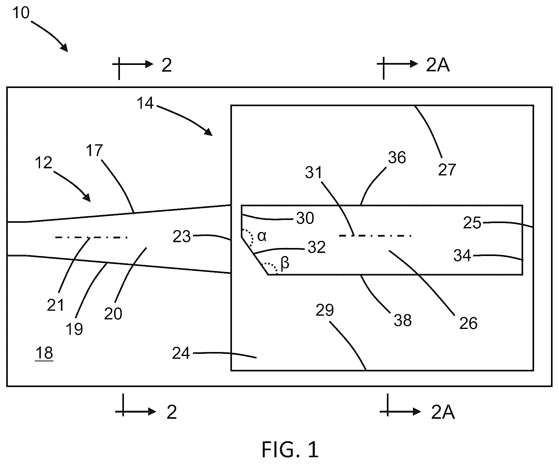 Patent US12541057 Figure 1 – Photonic components with chamfered sidewalls