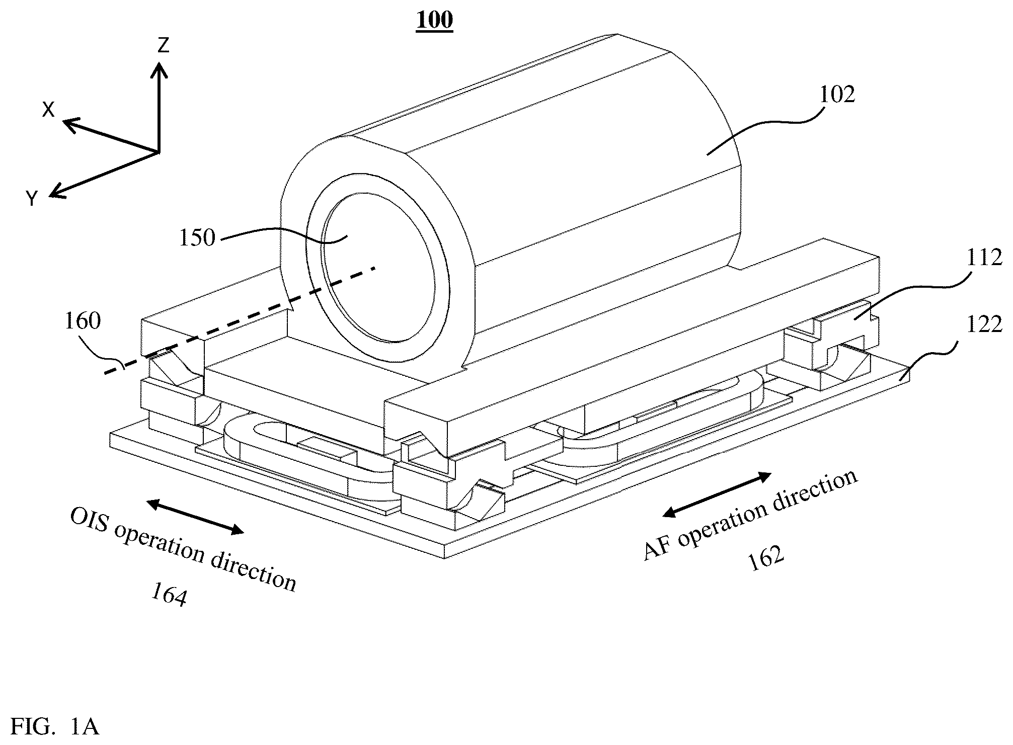 Patent US12541077 — Linear ball guided voice coil motor for folded optic — Figure 1