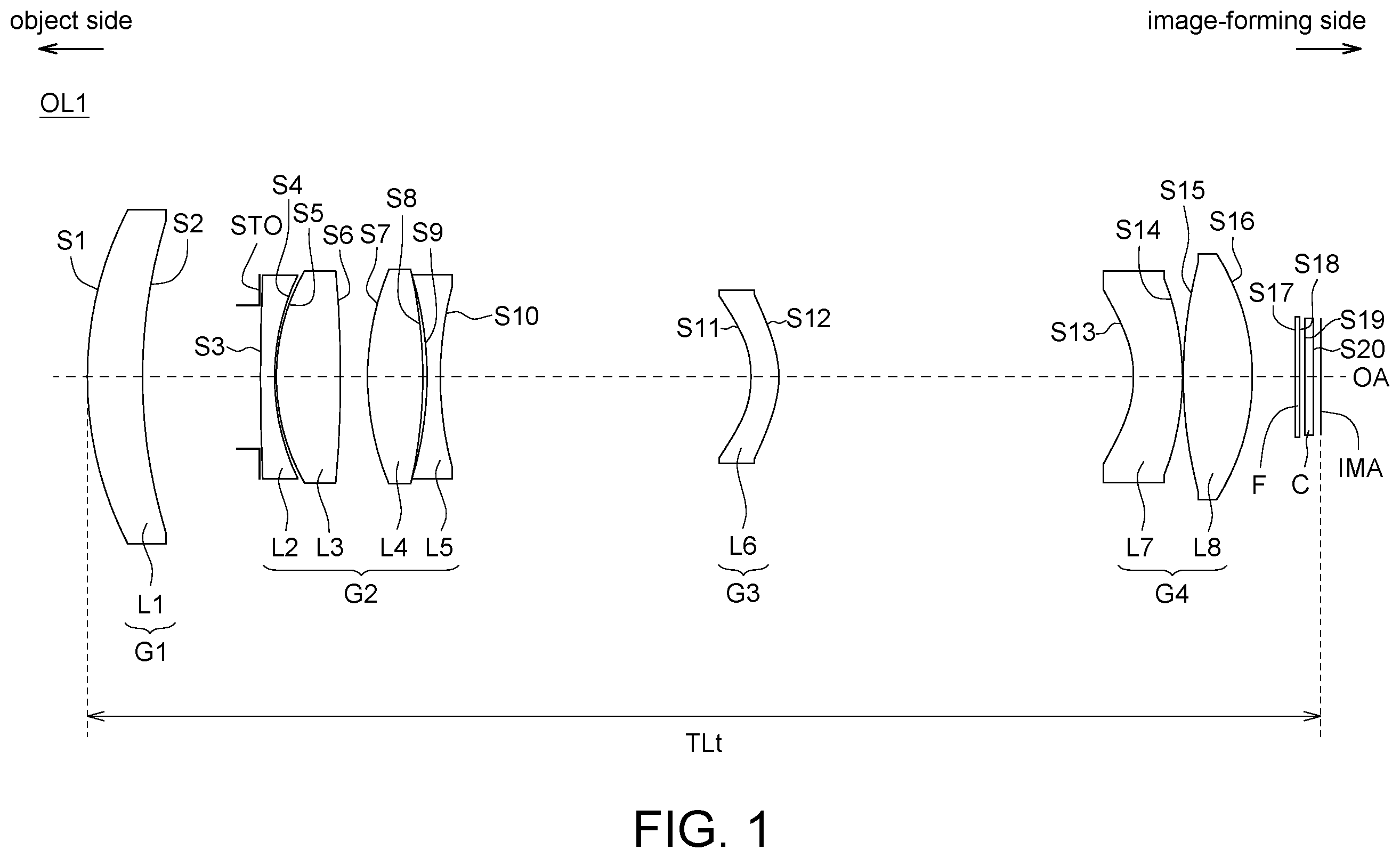 Patent US12541082 — Optical lens and electronic apparatus — Figure 1