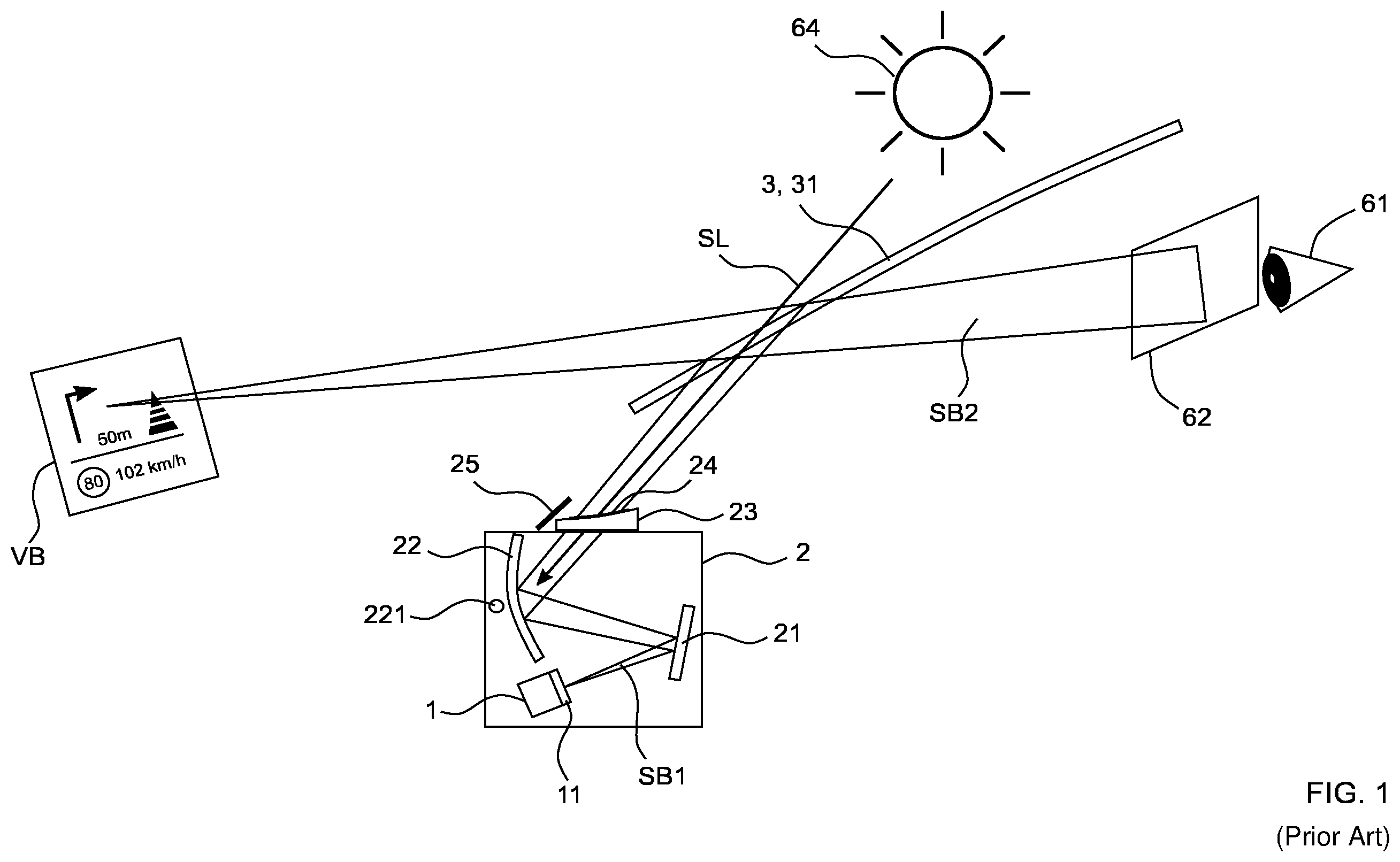 Patent US12541102 — Optical waveguide for a display device — Figure 1