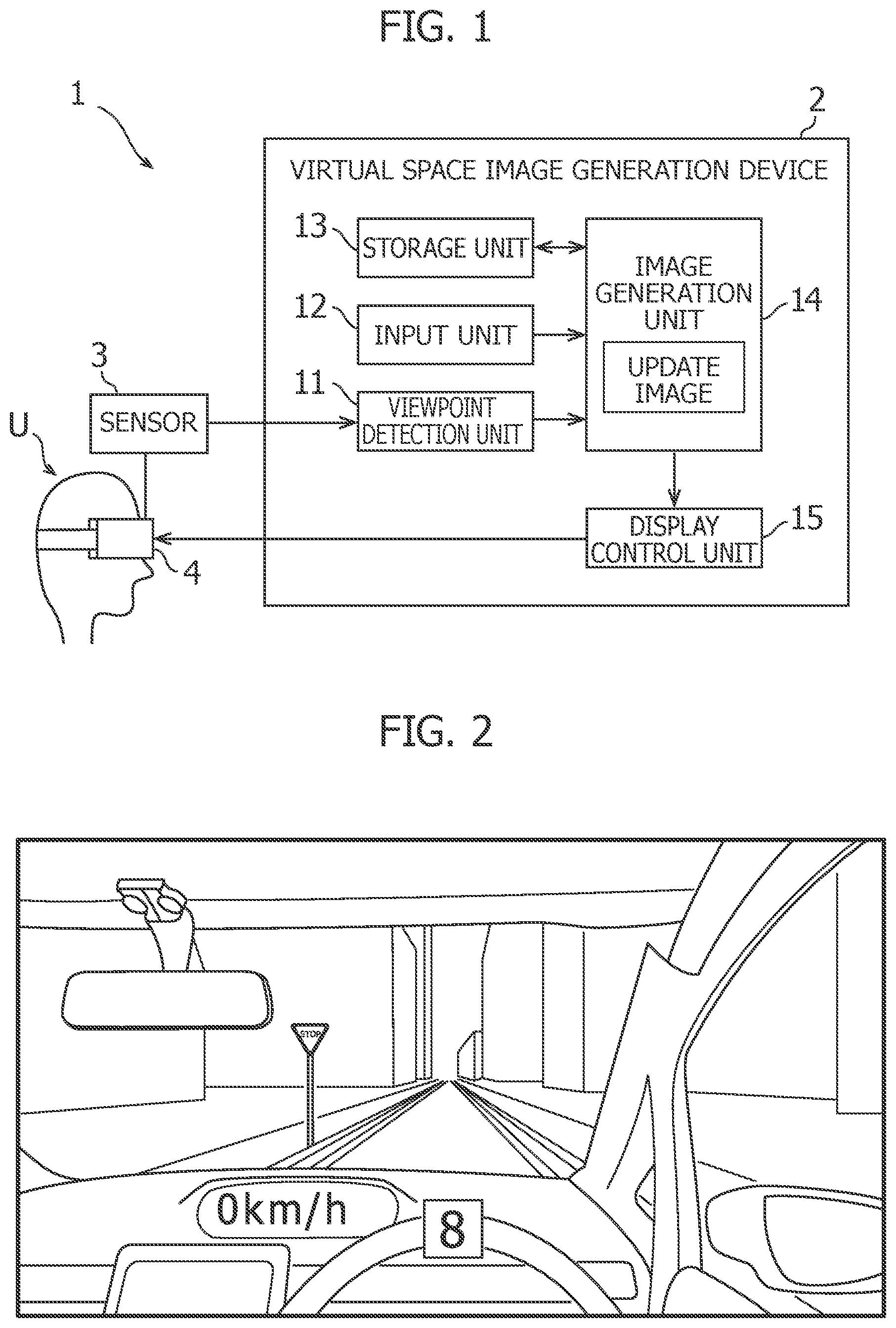 Patent US12541250 — Virtual space image generation device generates a virtual space based on movement of a user's viewpoint and method — Figure 1