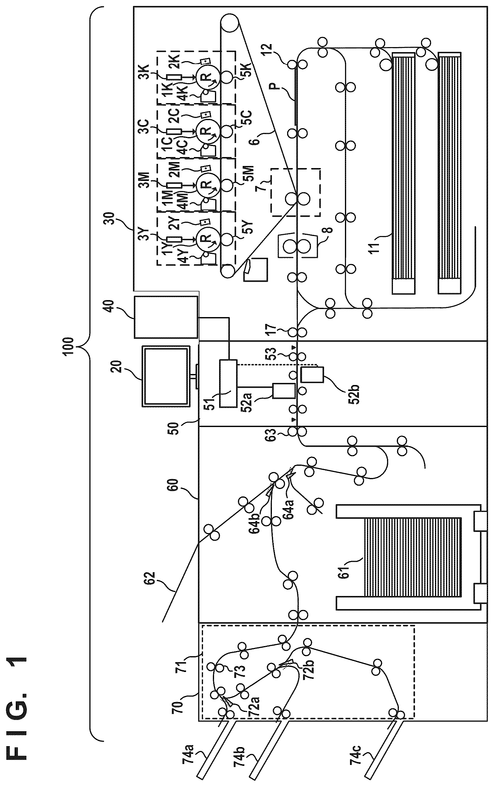 Patent US12541331 — Image forming system for inspecting an image formed on a sheet based on an image editing process intensity — Figure 1