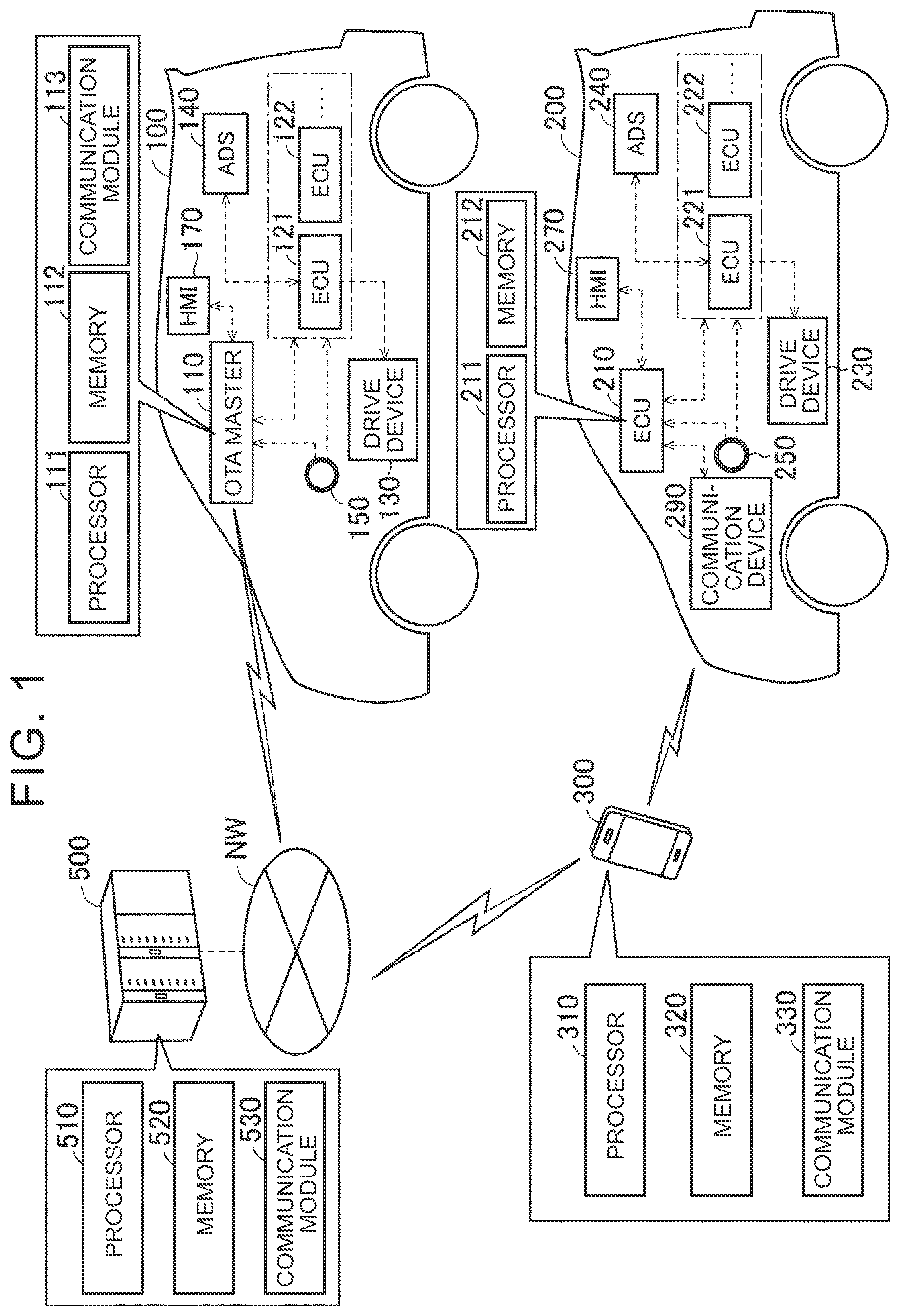 Patent US12541359 — Server, vehicle, and software management method — Figure 1