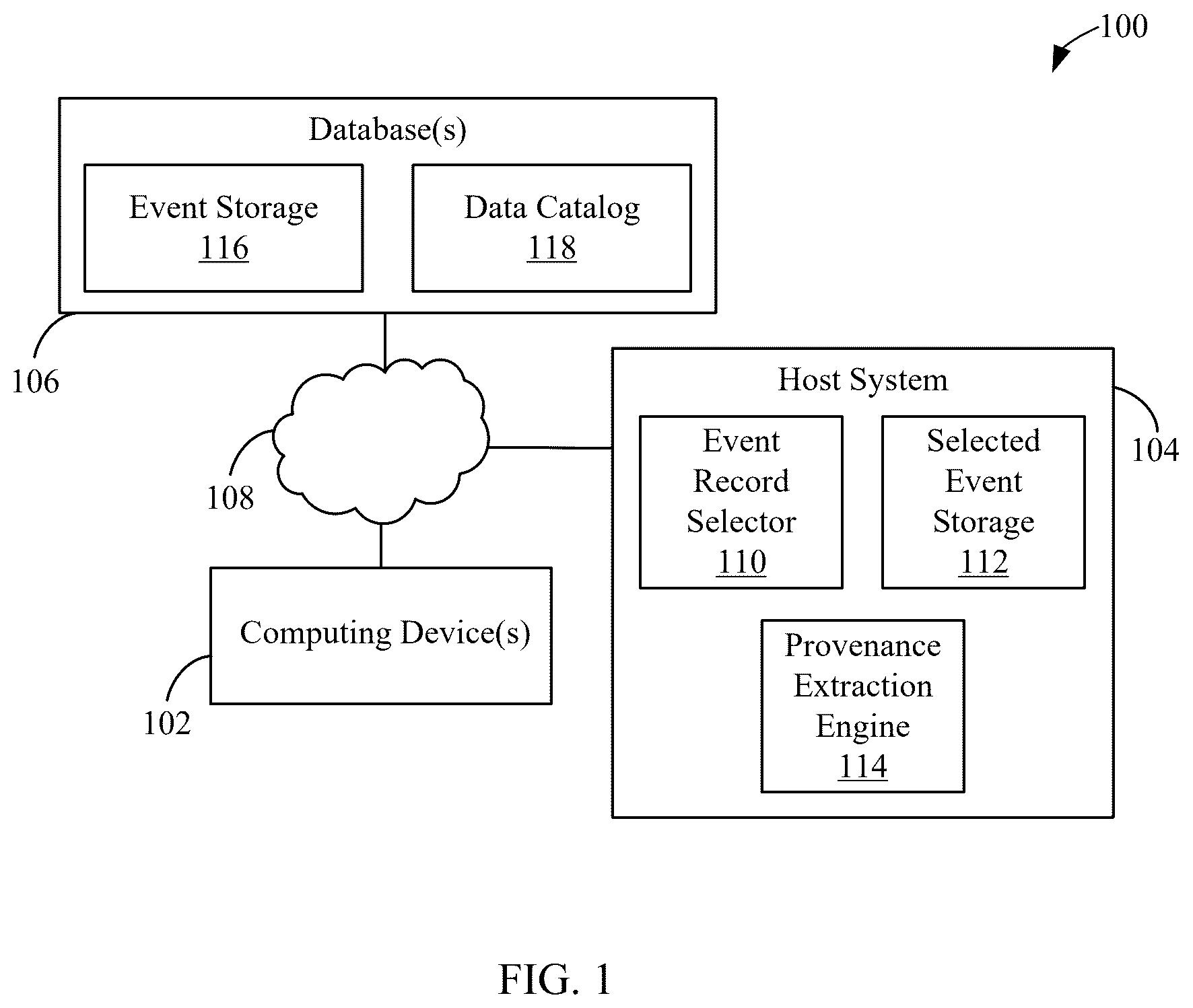 Patent US12541529 Figure 1 – Efficient extraction of provenance information from database query execution logs