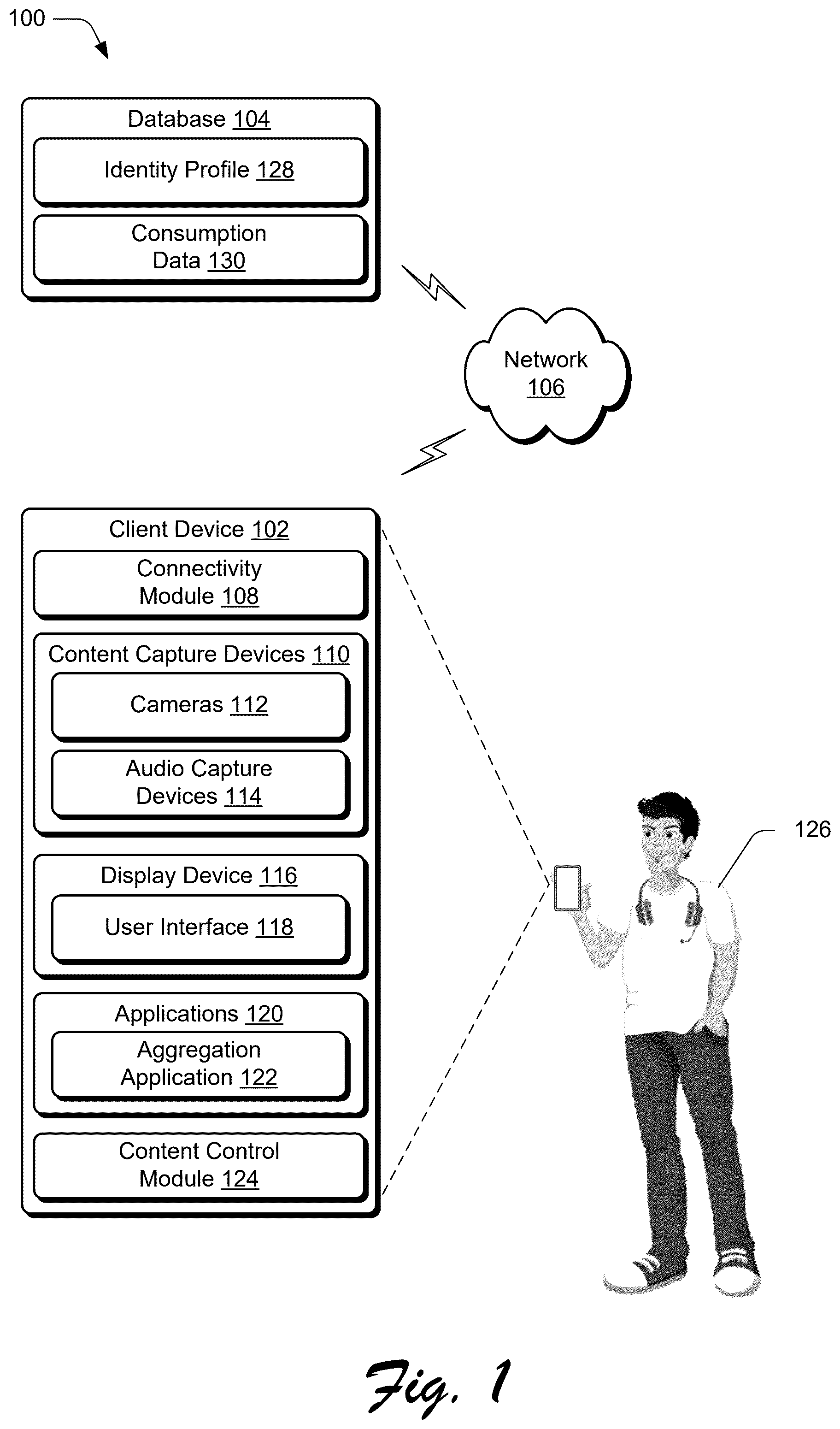 Patent US12541550 Figure 1 – Content recommendations based on consumption status