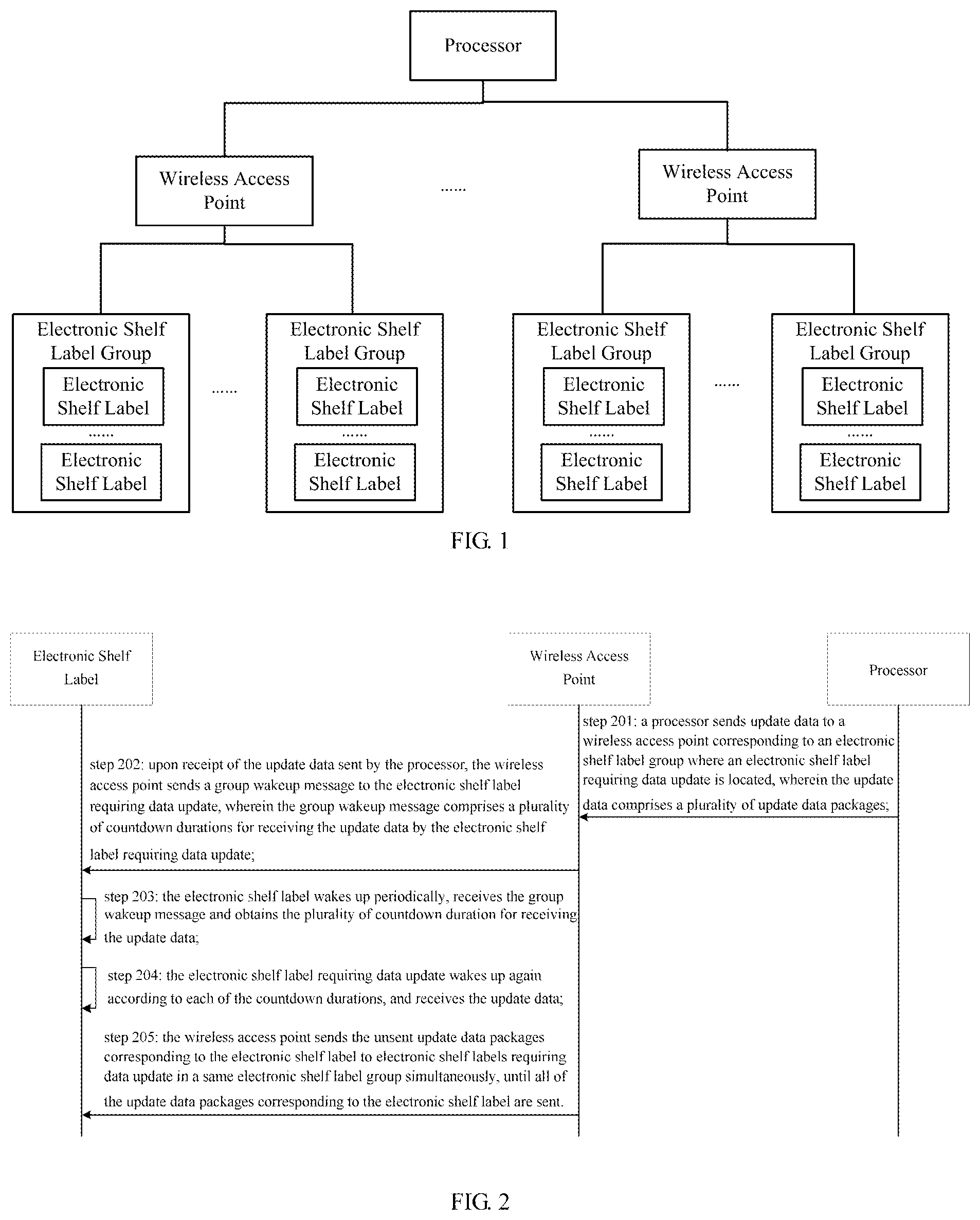Patent US12541665 Figure 1 – Electronic shelf label communication system and method