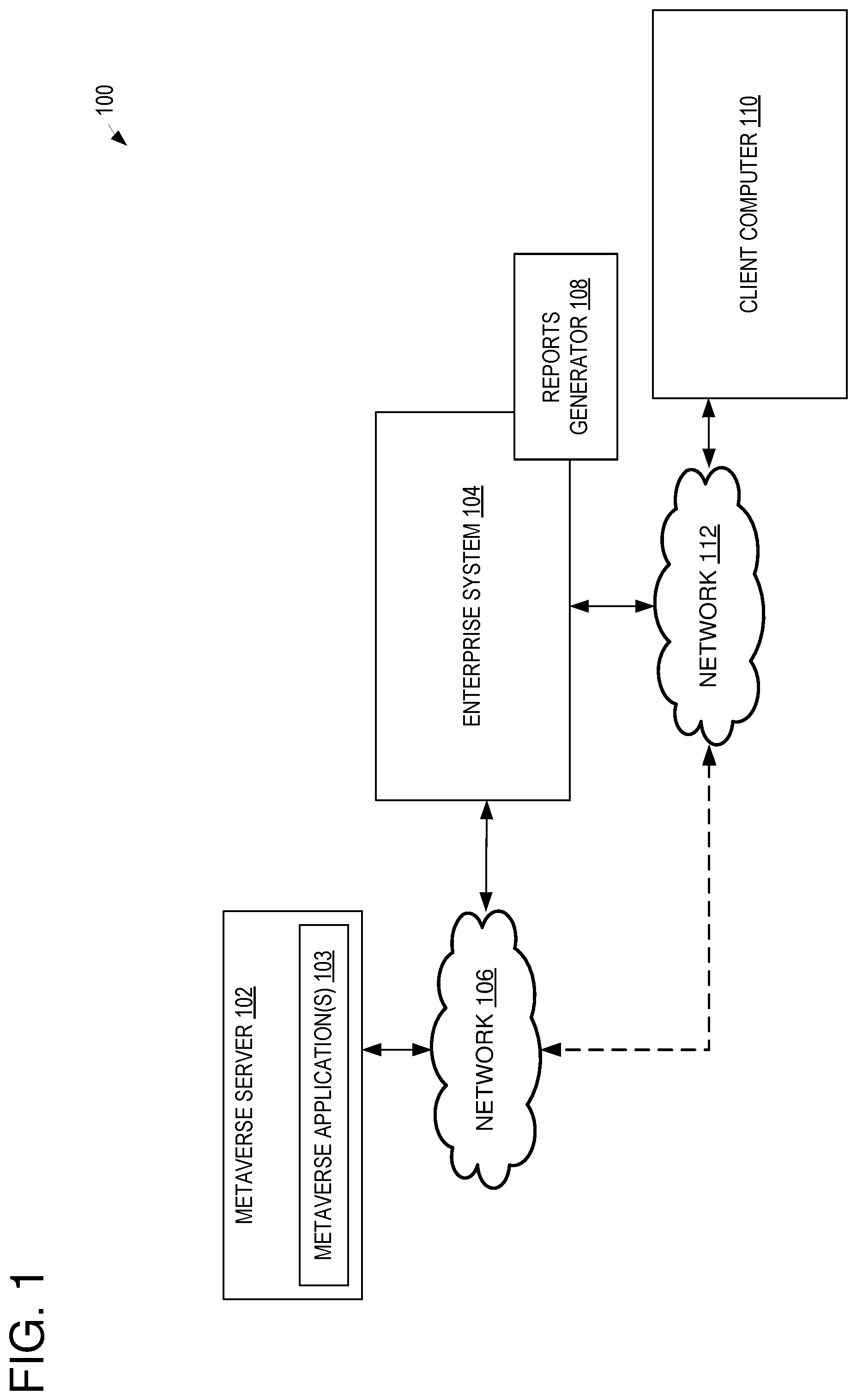 Patent US12541735 — Virtual location-aware reporting in metaverse systems — Figure 1