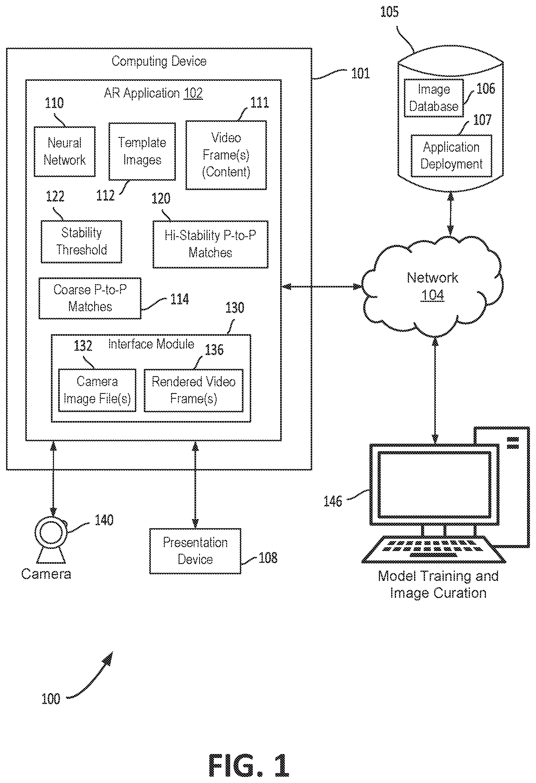 Patent US12541862 — Rendering augmented reality video using filtered point-to-point image matches to compute perspective-n-point camera poses — Figure 1