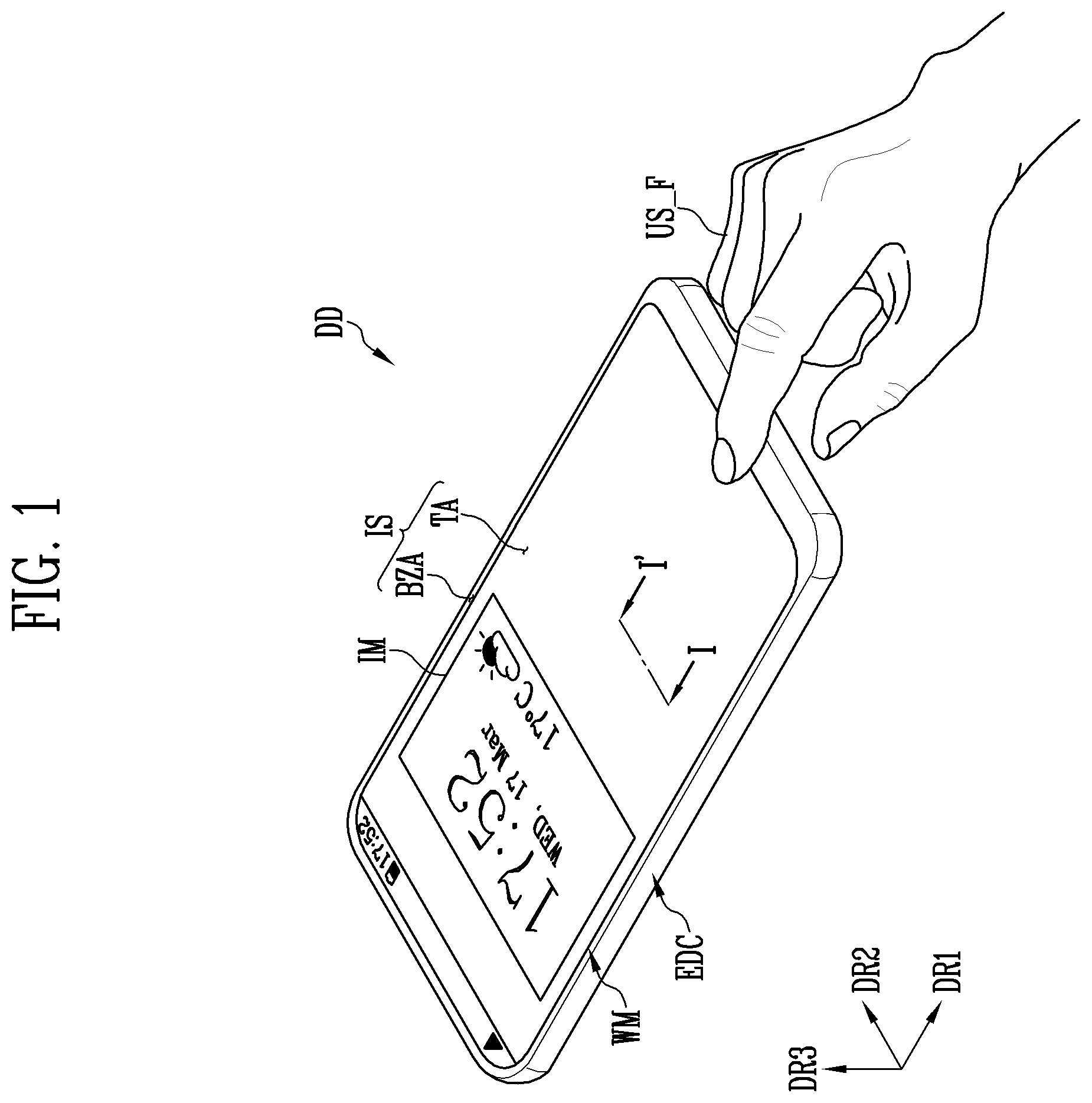 Patent US12541993 — Display device including light receiving elements and method of operating the same — Figure 1