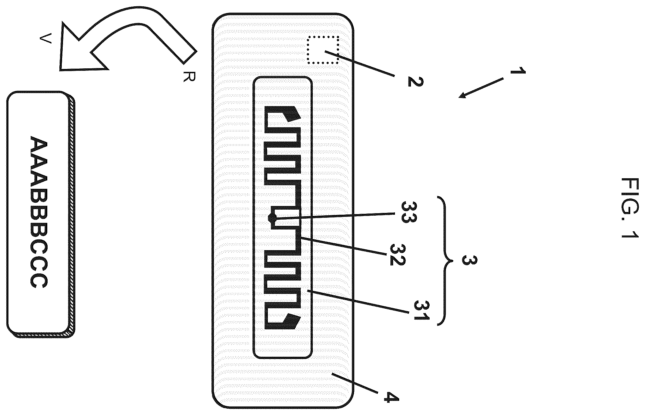 Patent US12547868 Figure 1 – Fixable labelling medium, method for manufacturing the fixable labelling medium, use of the fixable labelling medium and system consisting of a casting device/patch device and the fixable labelling medium